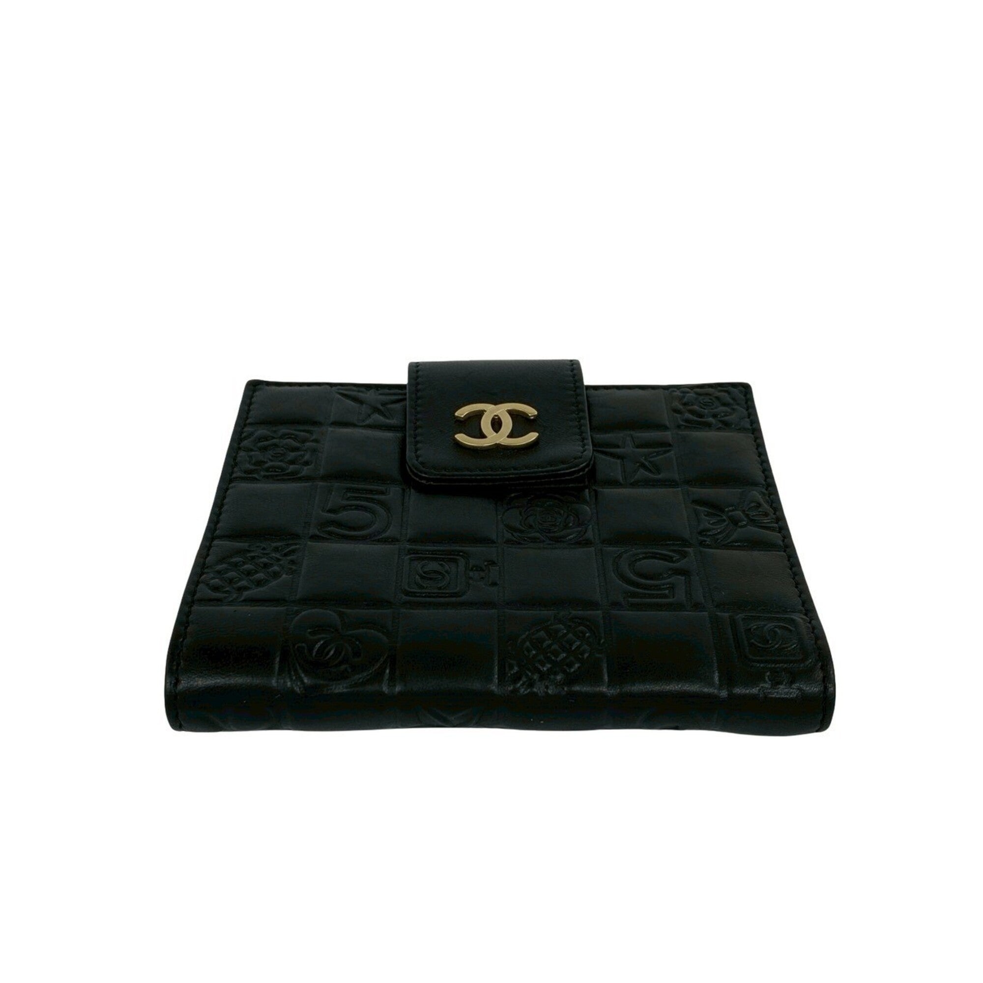 Chanel Black Leather Wallet (Bi-Fold) (Pre-Owned)