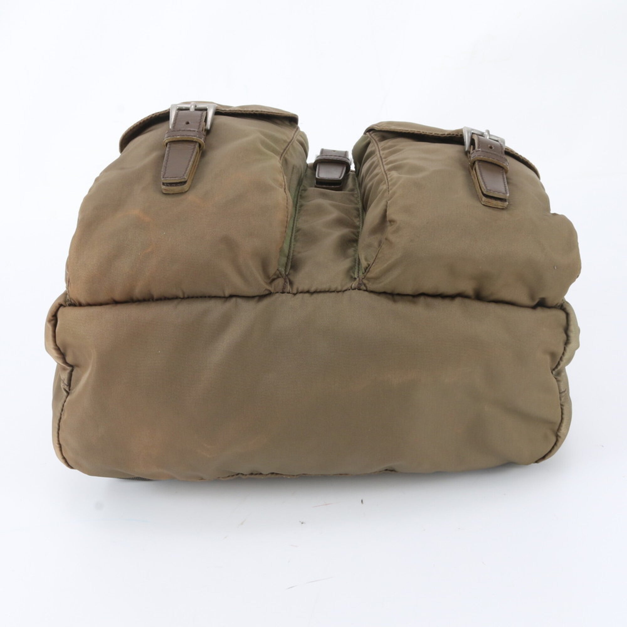 Prada Beige Nylon Leather Backpack (Pre-Owned)