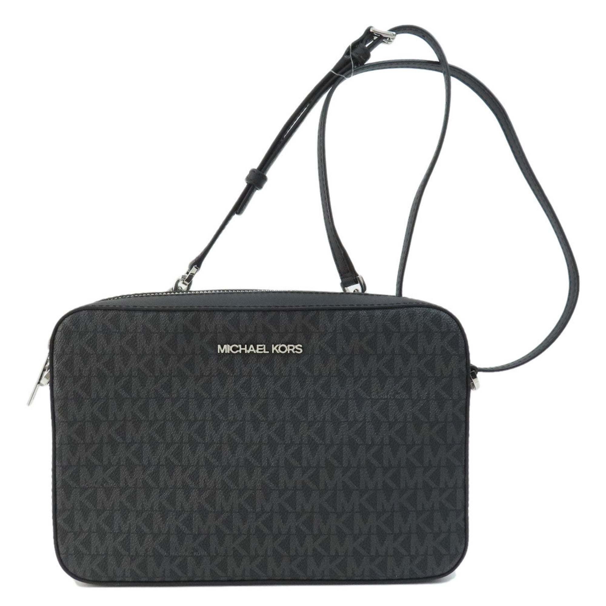 Michael Kors Gray Coated Canvas Shoulder Bag (Pre-Owned)