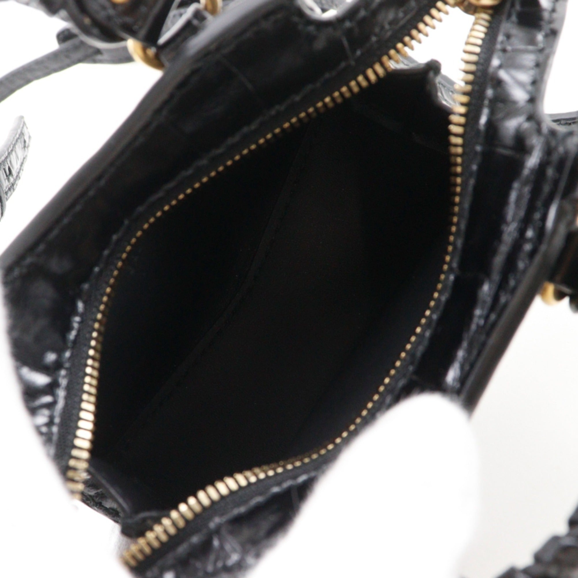 Balenciaga Black Leather Pochette Shoulder Bag (Pre-Owned)
