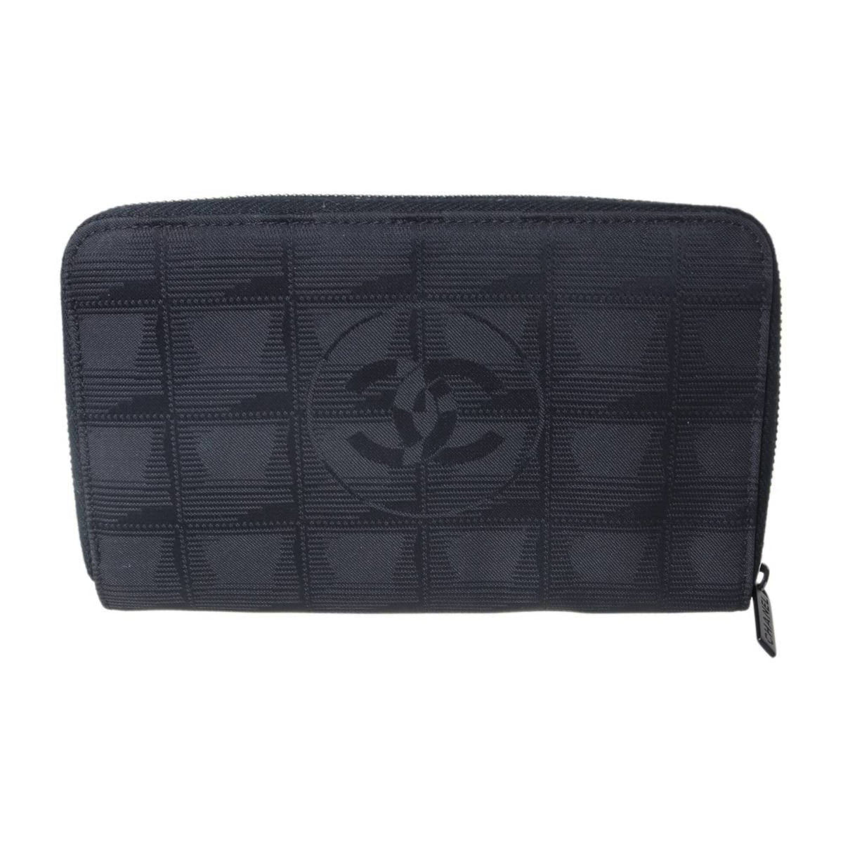 Chanel New Travel Line Black Long Wallet (Bi-Fold) (Pre-Owned)
