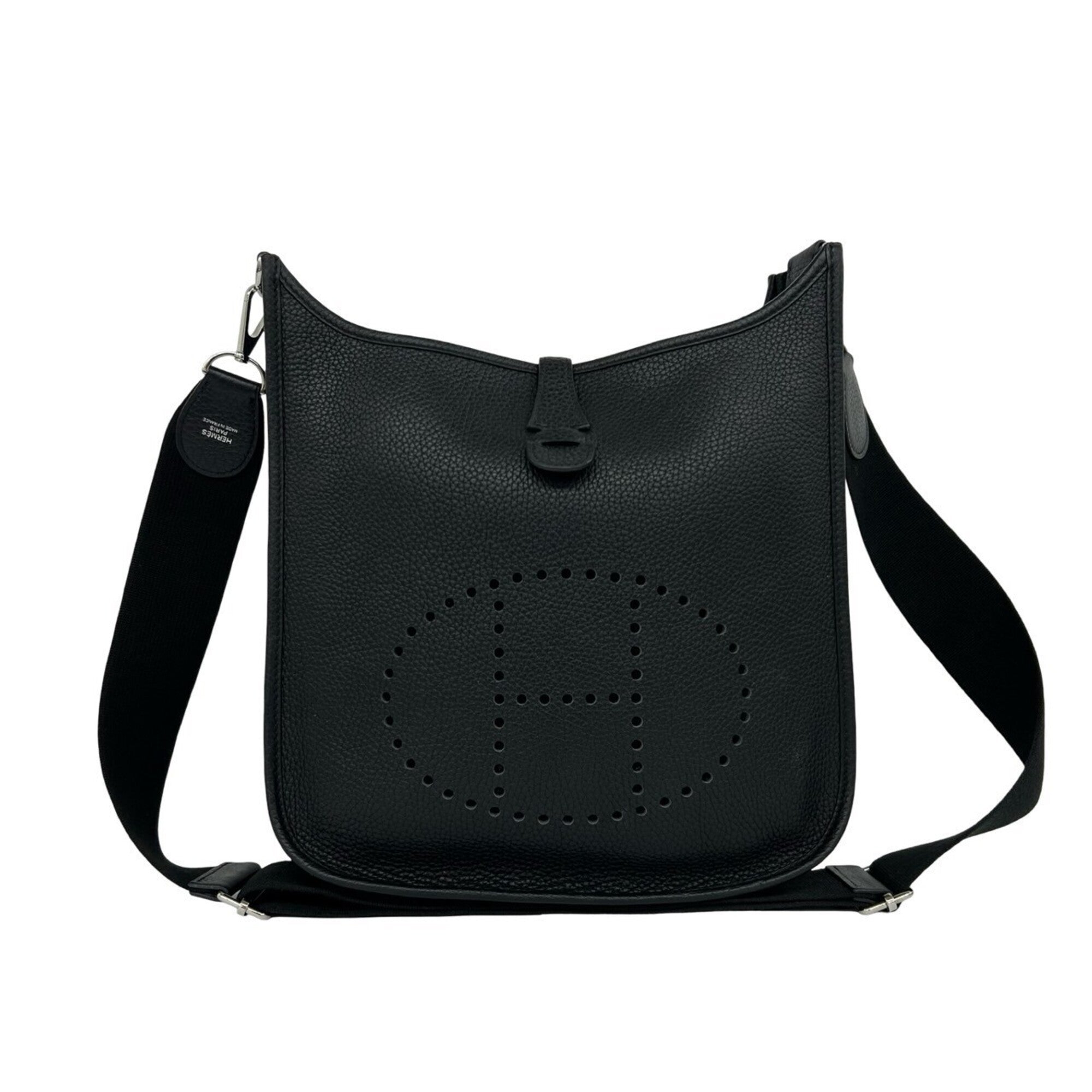 Hermes Black Taurillon Clemence Leather Shoulder Bag Tote Bag (Pre-Owned)