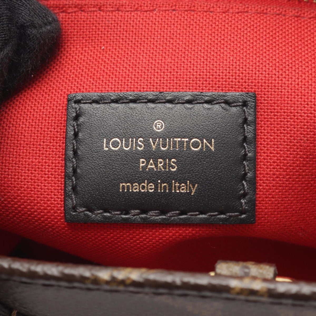 Louis Vuitton Beige Brown Monogram Coated Canvas Leather Handbag (Pre-Owned)