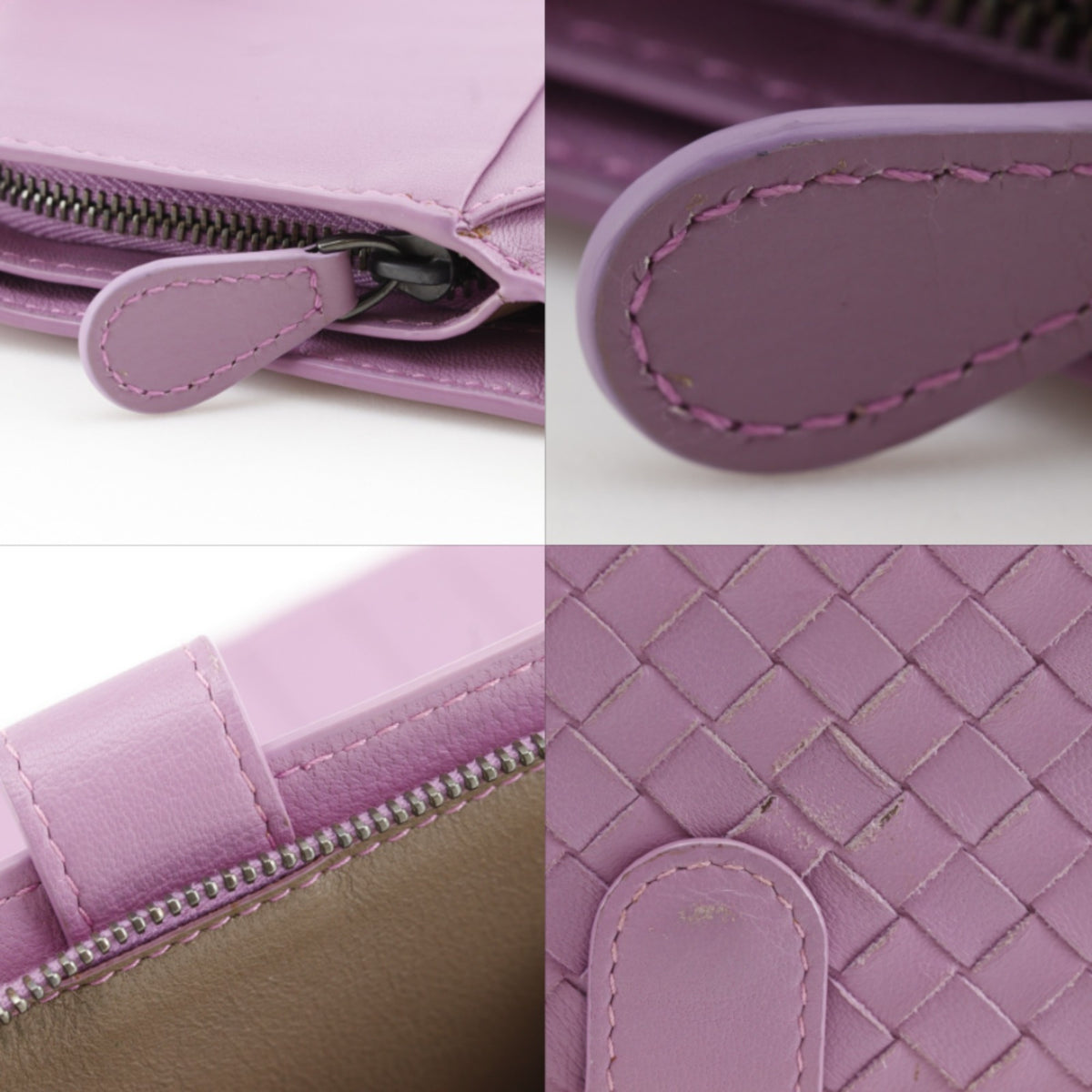 Bottega Veneta Pink Leather Long Wallet (Bi-Fold) (Pre-Owned)