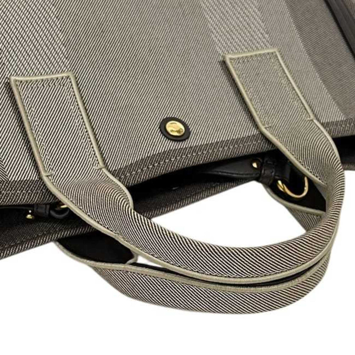 Chloé Brown Canvas Leather Tote Bag (Pre-Owned)