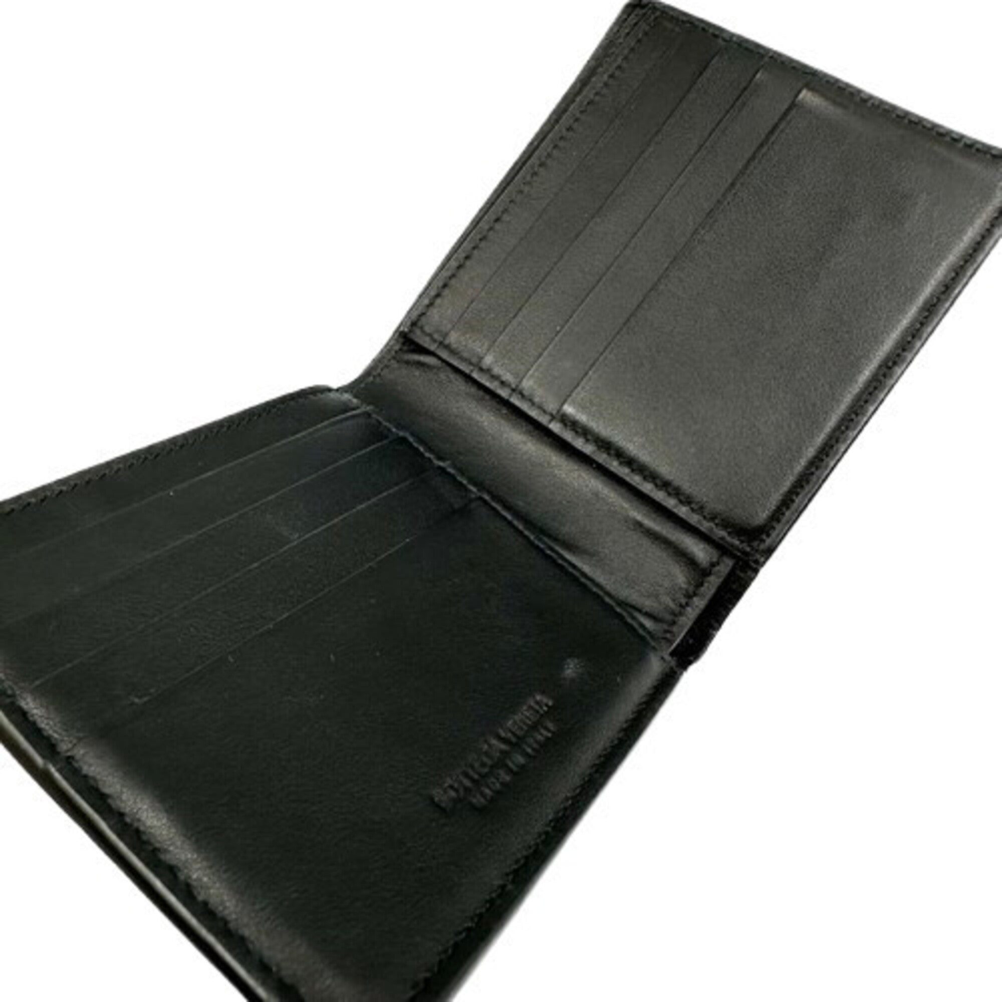 Bottega Veneta Black Leather Wallet (Bi-Fold) (Pre-Owned)