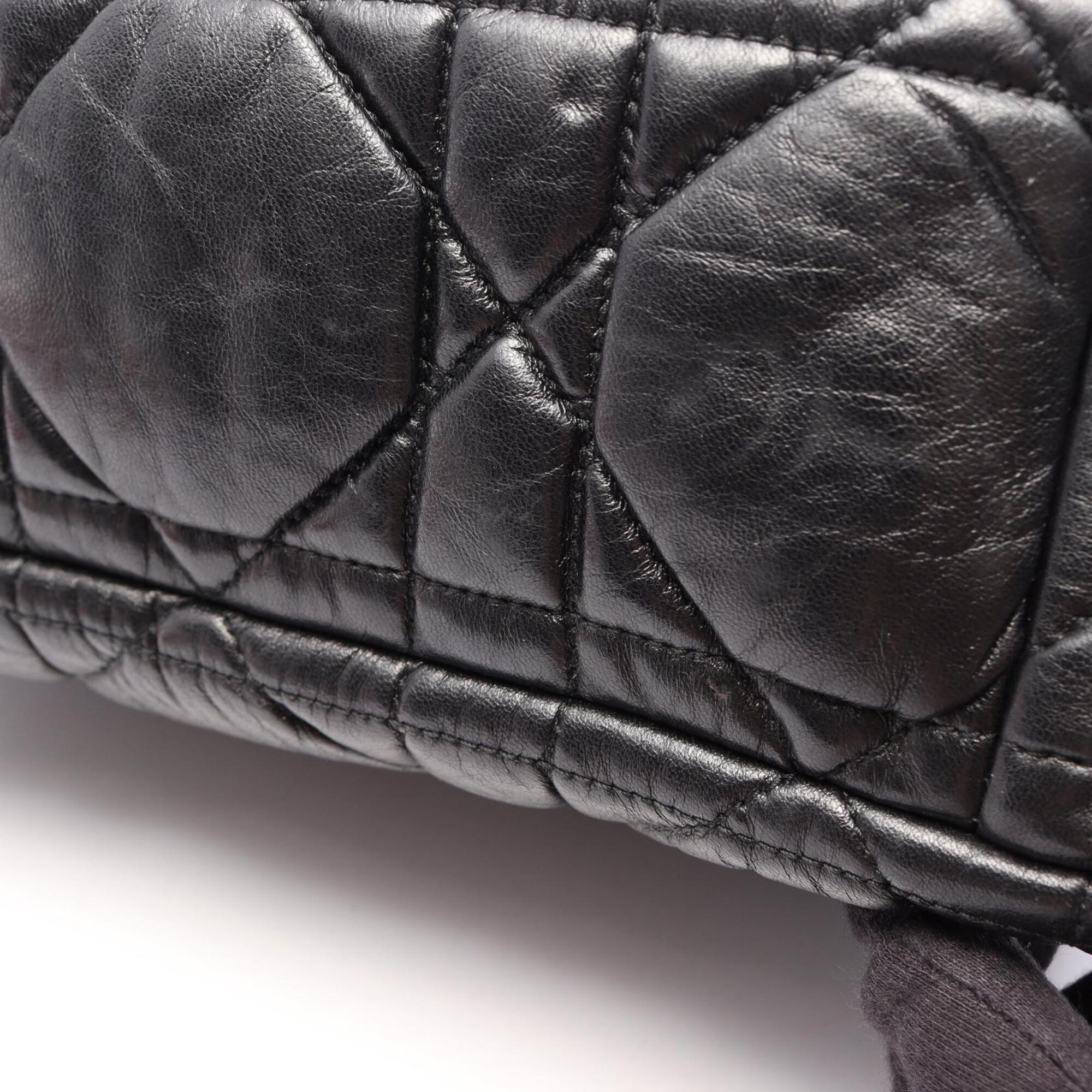 Christian Dior Black Leather Handbag Shoulder Bag (Pre-Owned)
