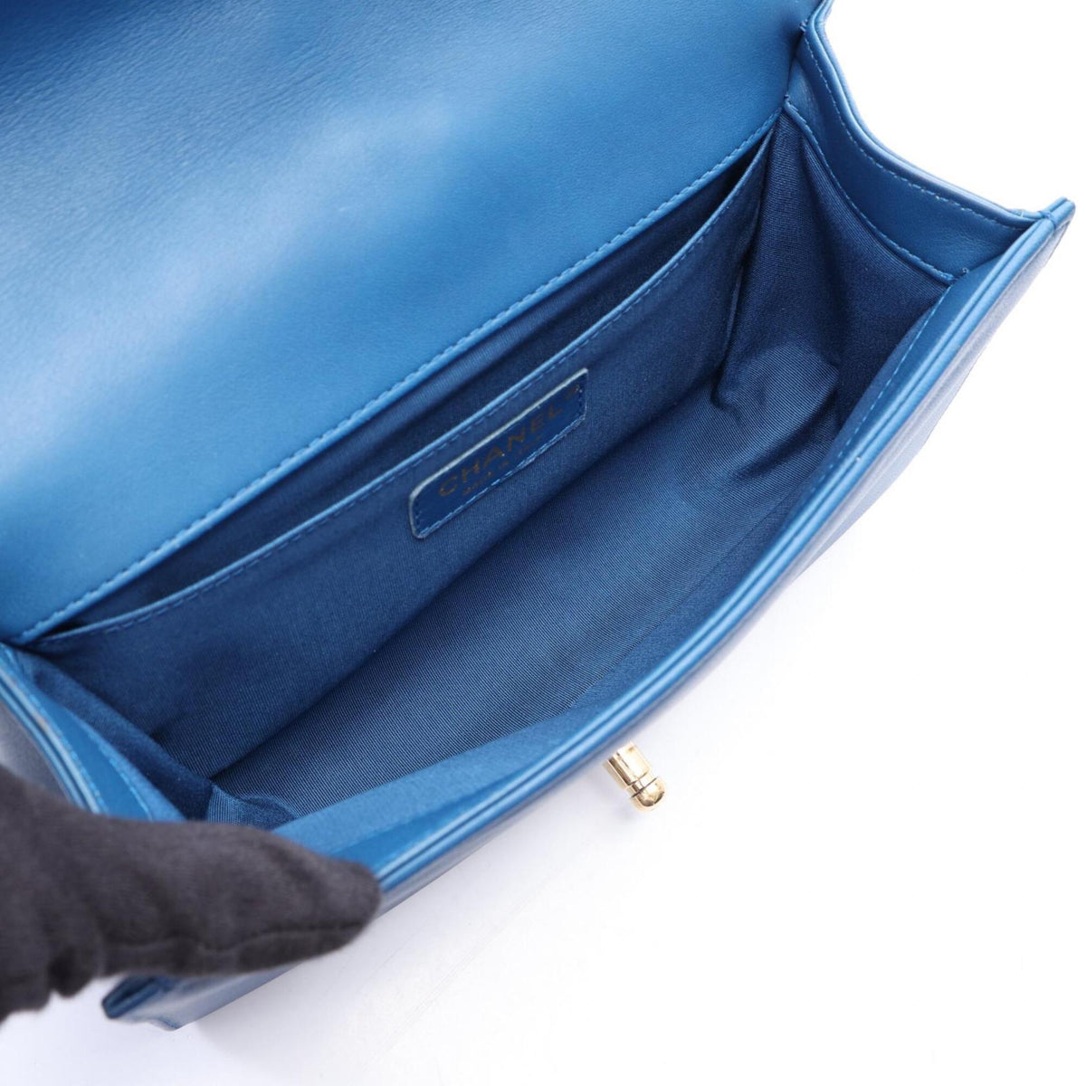 Chanel Blue Leather Handbag Shoulder Bag (Pre-Owned)