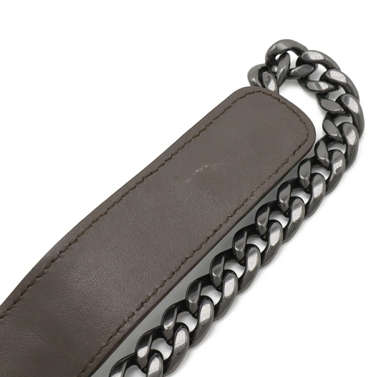 Prada Grayish Leather Clutch Bag Shoulder Bag (Pre-Owned)