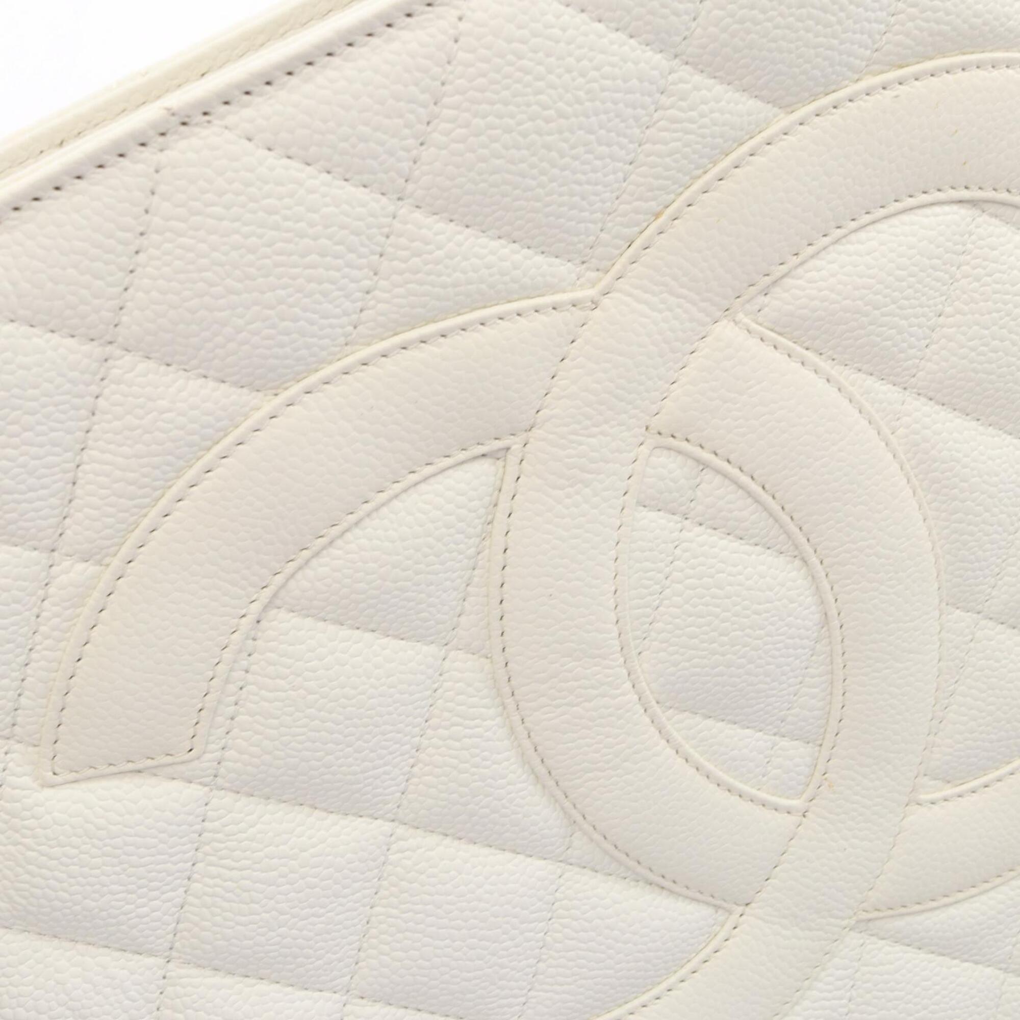 Chanel White Grained Calfskin Handbag Tote Bag (Pre-Owned)