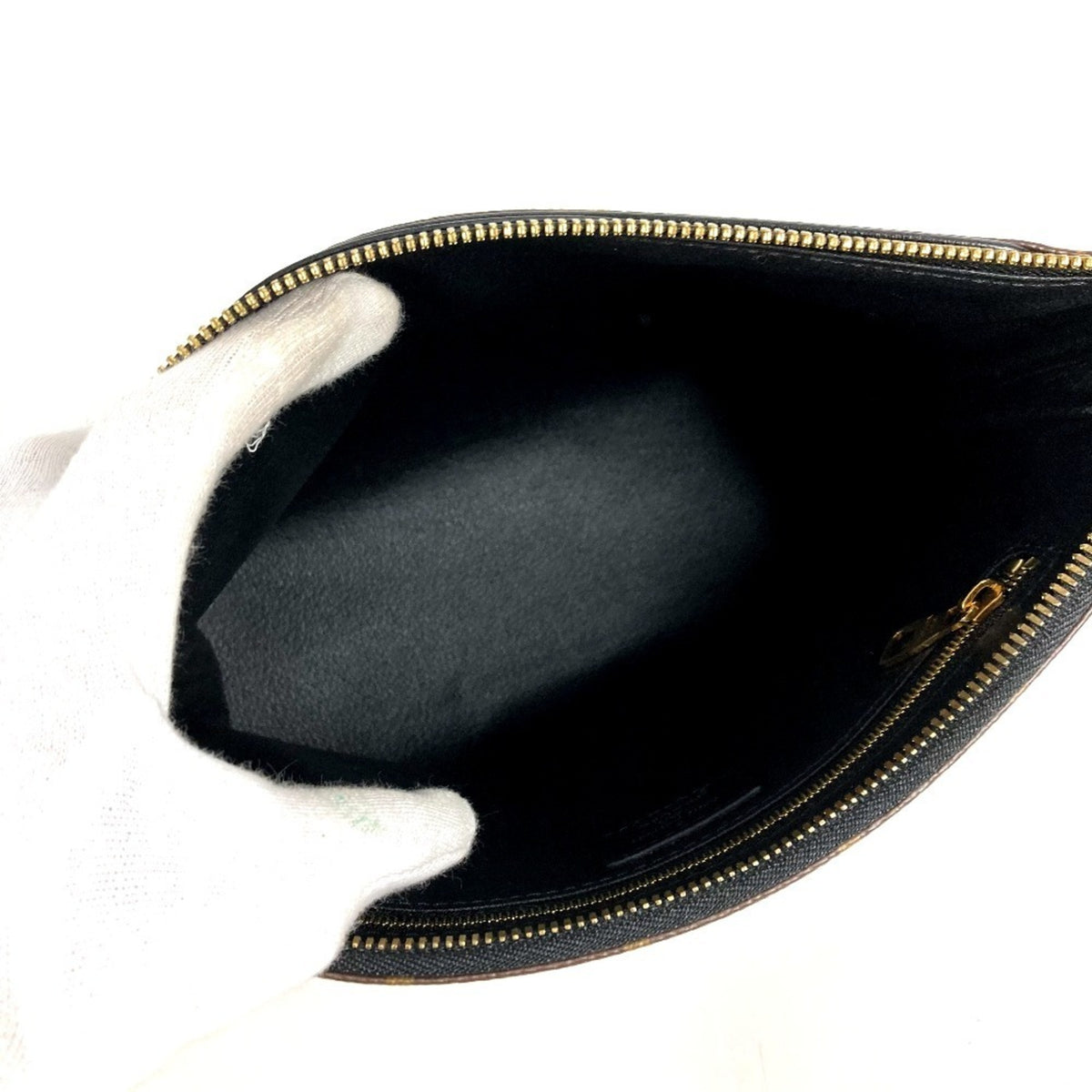 Louis Vuitton Black Brown Monogram Clutch Bag Pouch (Pre-Owned)