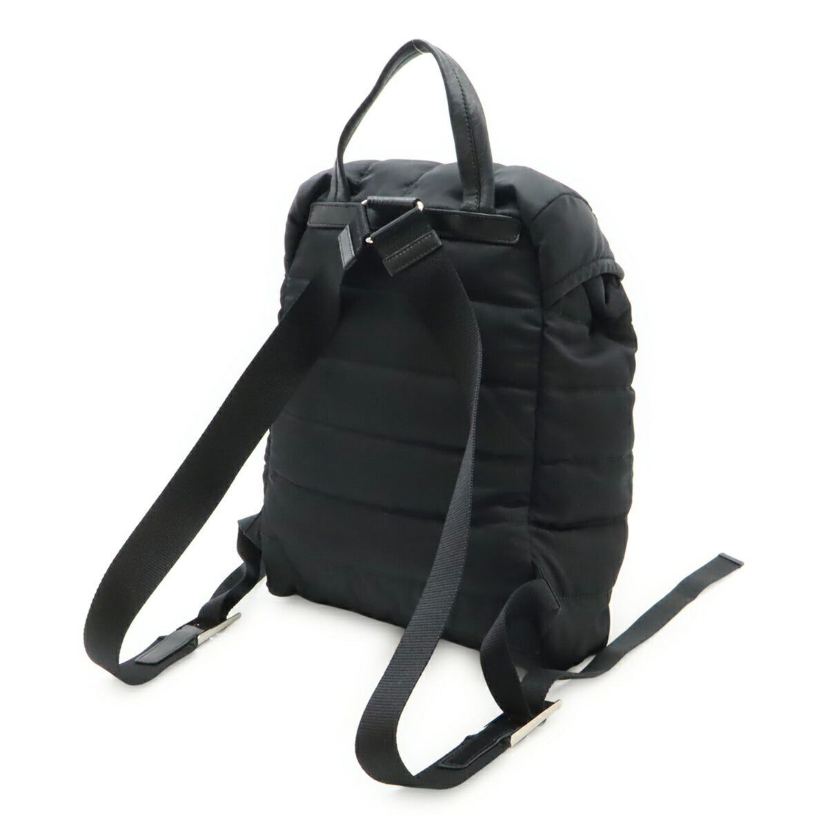 Prada Nero Nylon Leather Backpack (Pre-Owned)