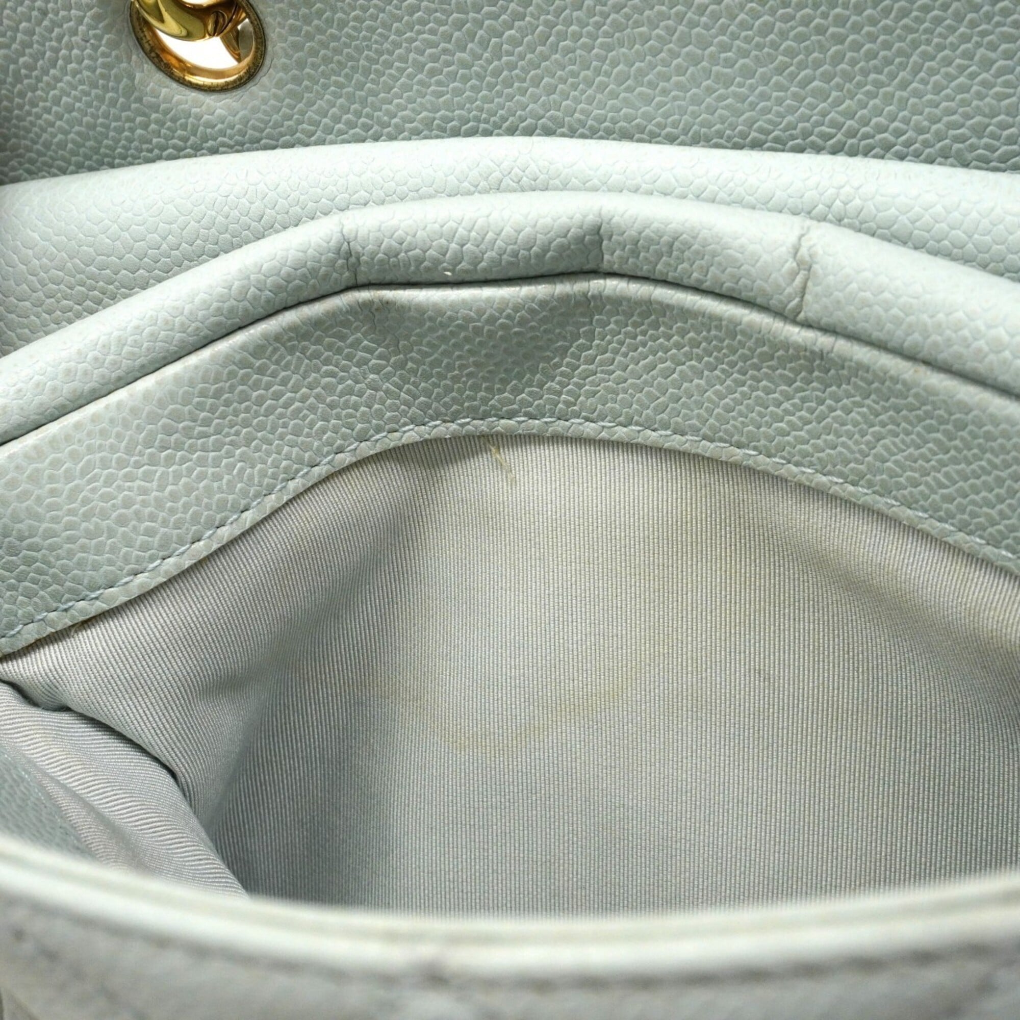 Chanel Light Blue Grained Calfskin Tote Bag (Pre-Owned)