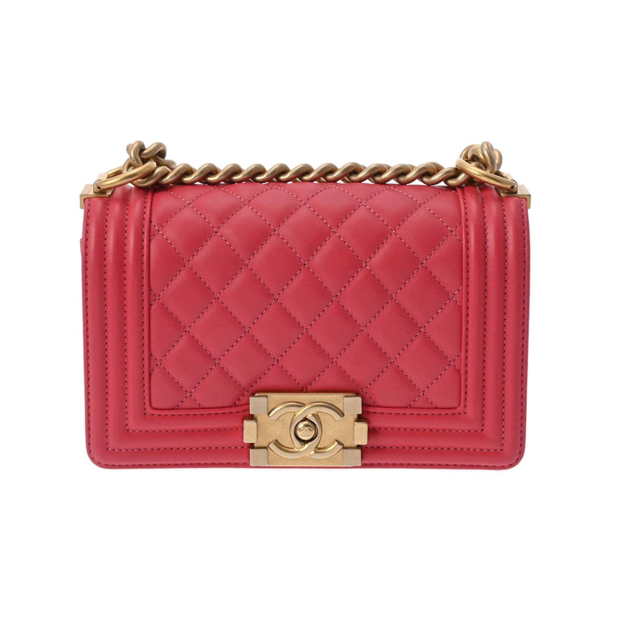 Chanel Boy Chanel Pink Caviar Leather Shoulder Bag (Pre-Owned)
