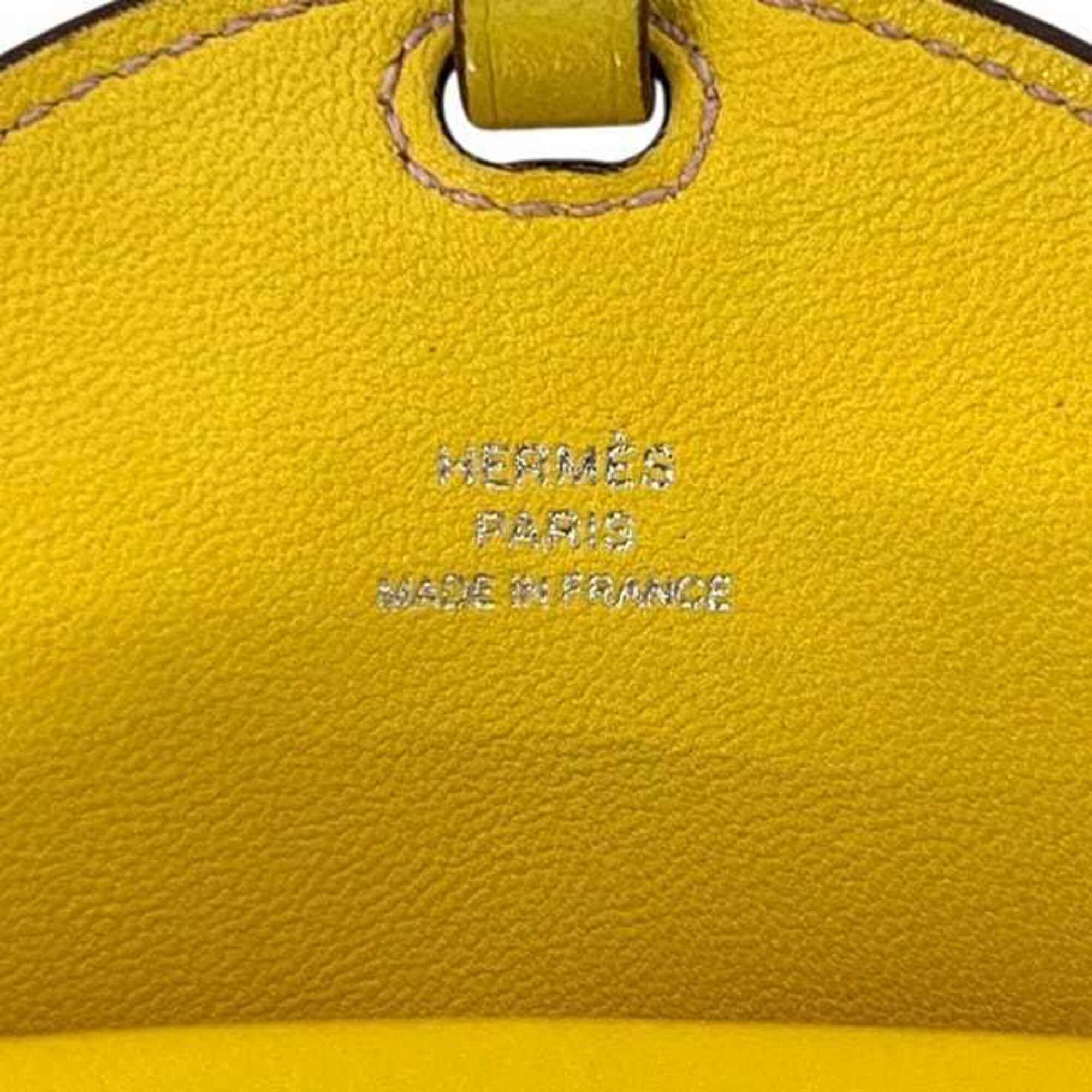 Hermes Yellow Chevre Leather Pochette Shoulder Bag (Pre-Owned)