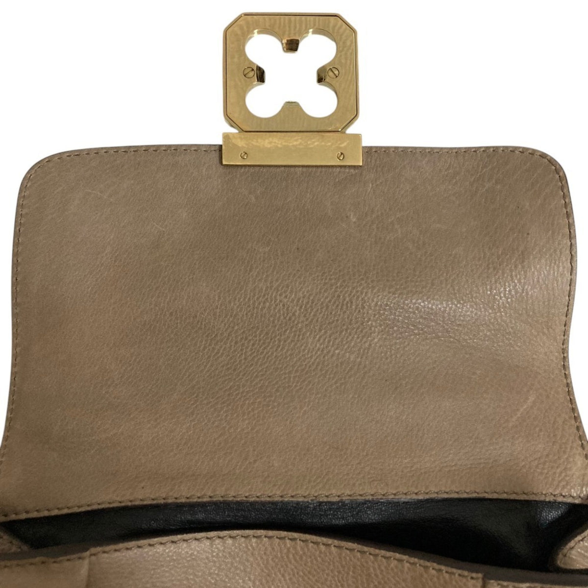 Chloé Grayish Leather Shoulder Bag (Pre-Owned)