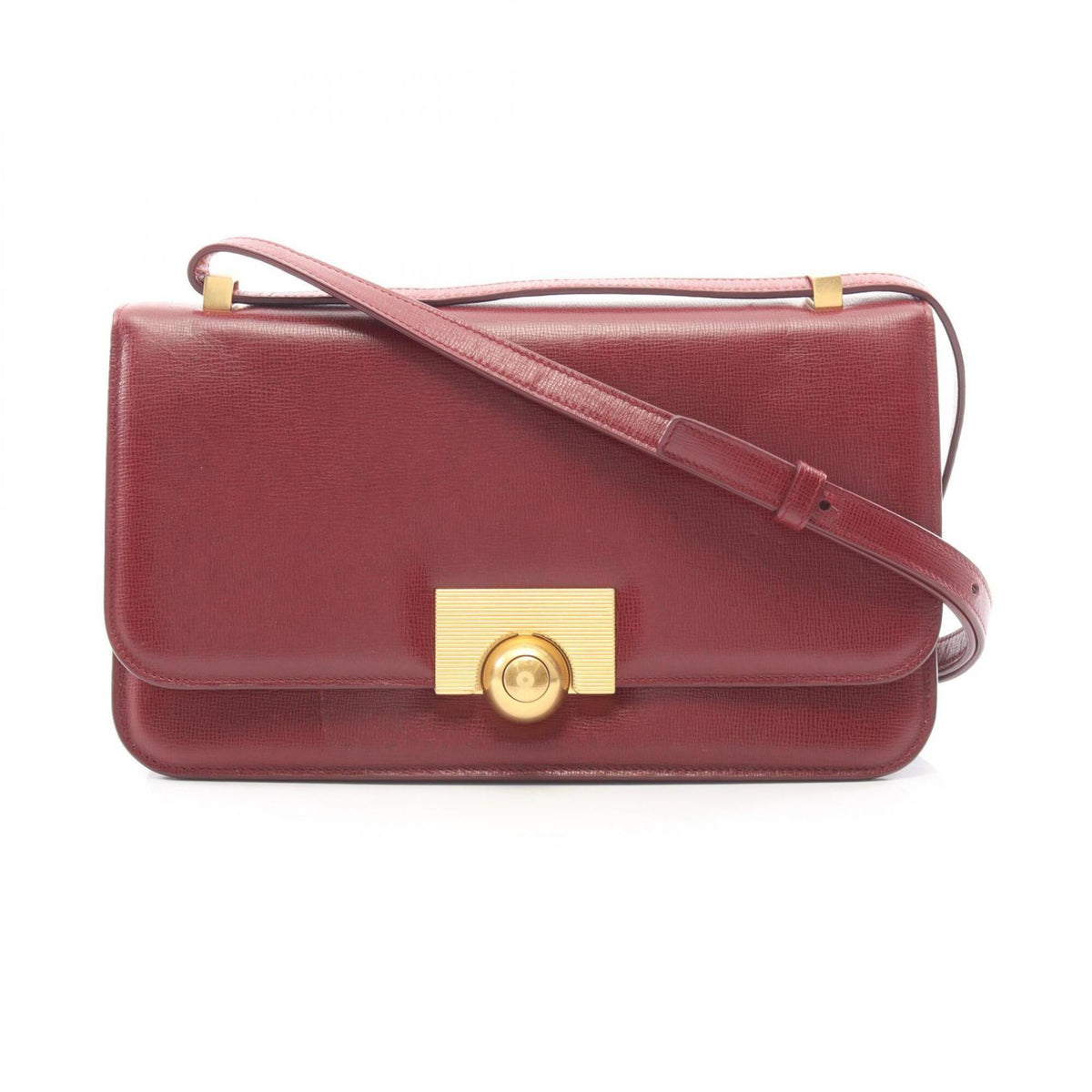 Bottega Veneta Bordeaux Leather Handbag Shoulder Bag (Pre-Owned)