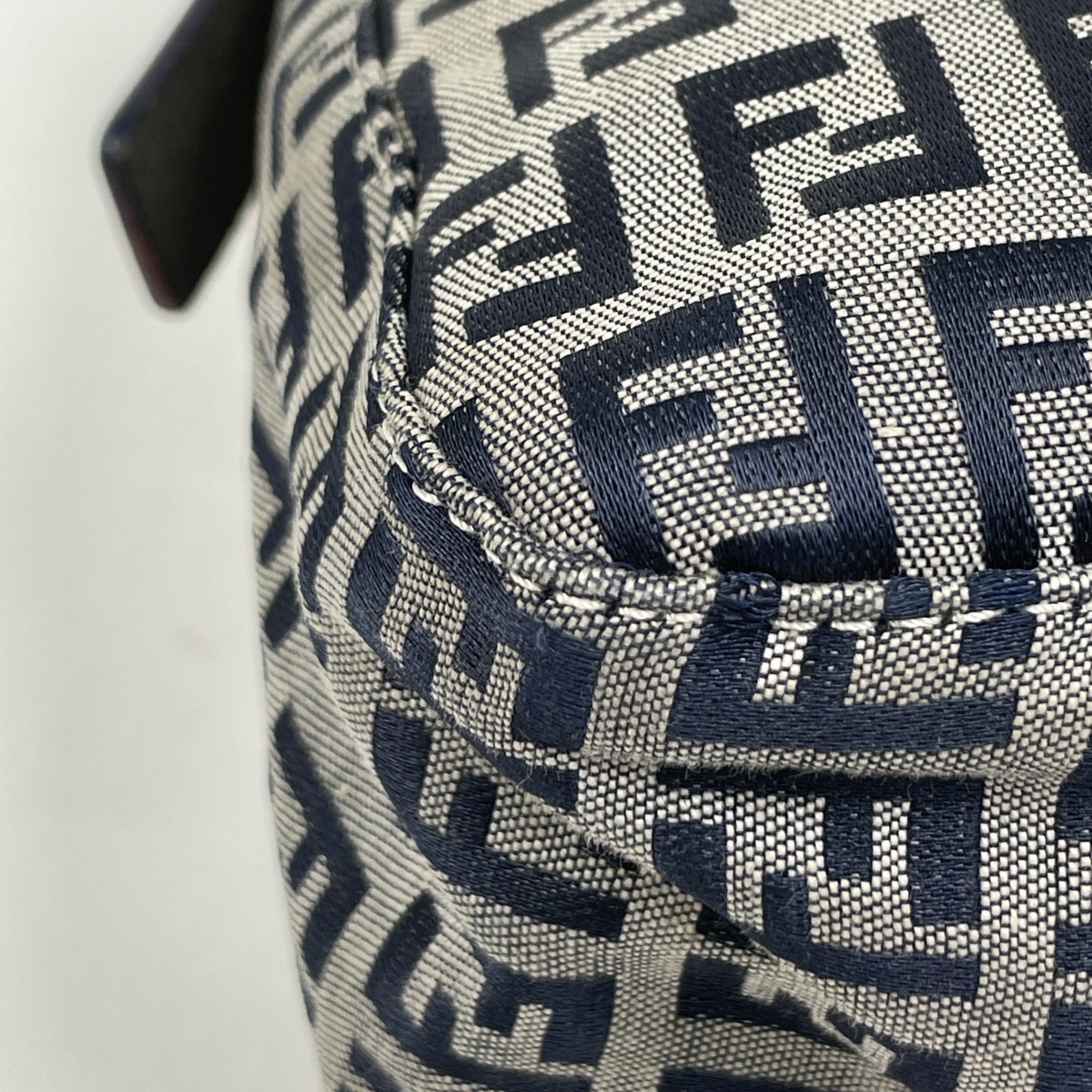 Fendi Navy Zucchino Shoulder Bag (Pre-Owned)