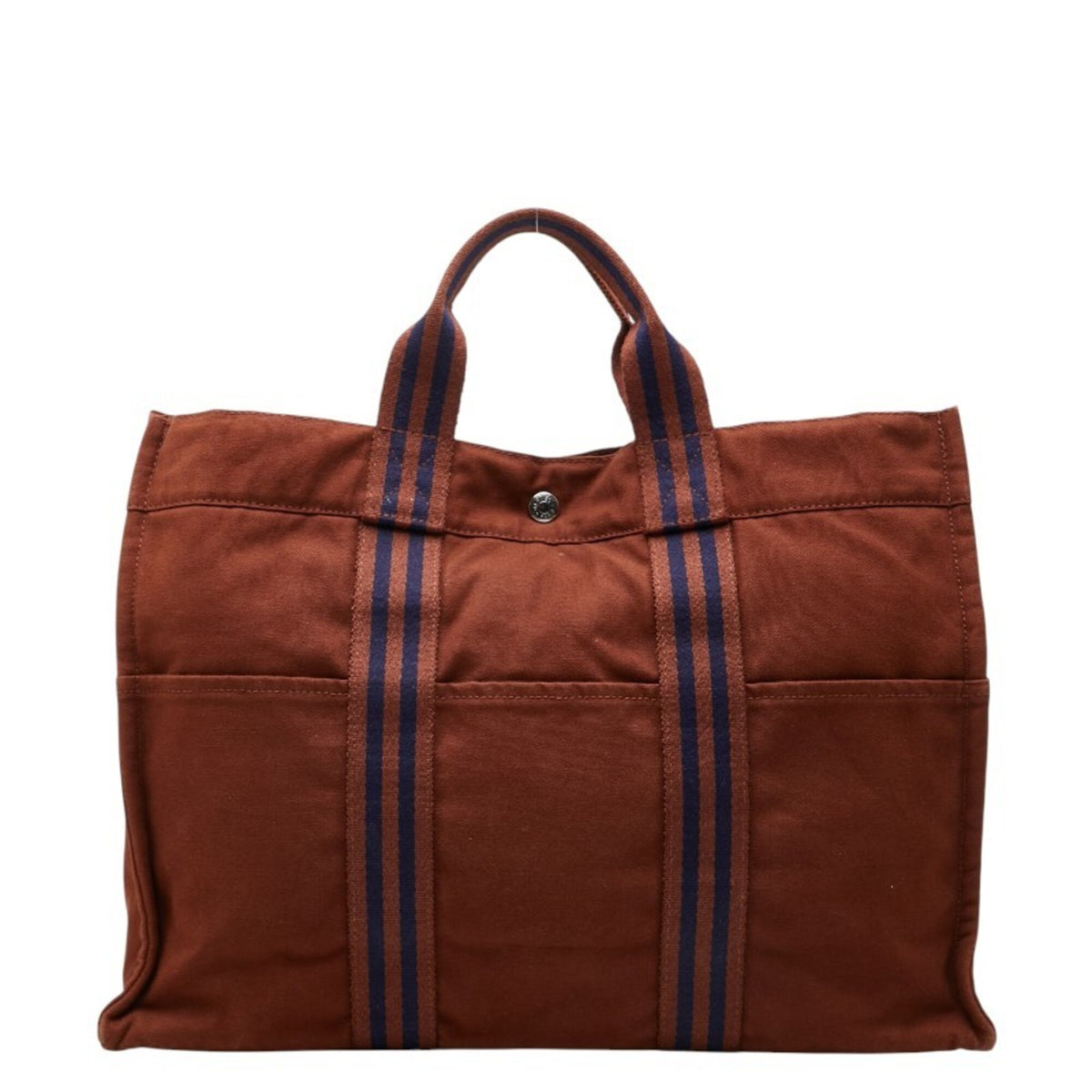 Hermes Brown Canvas Tote Bag (Pre-Owned)