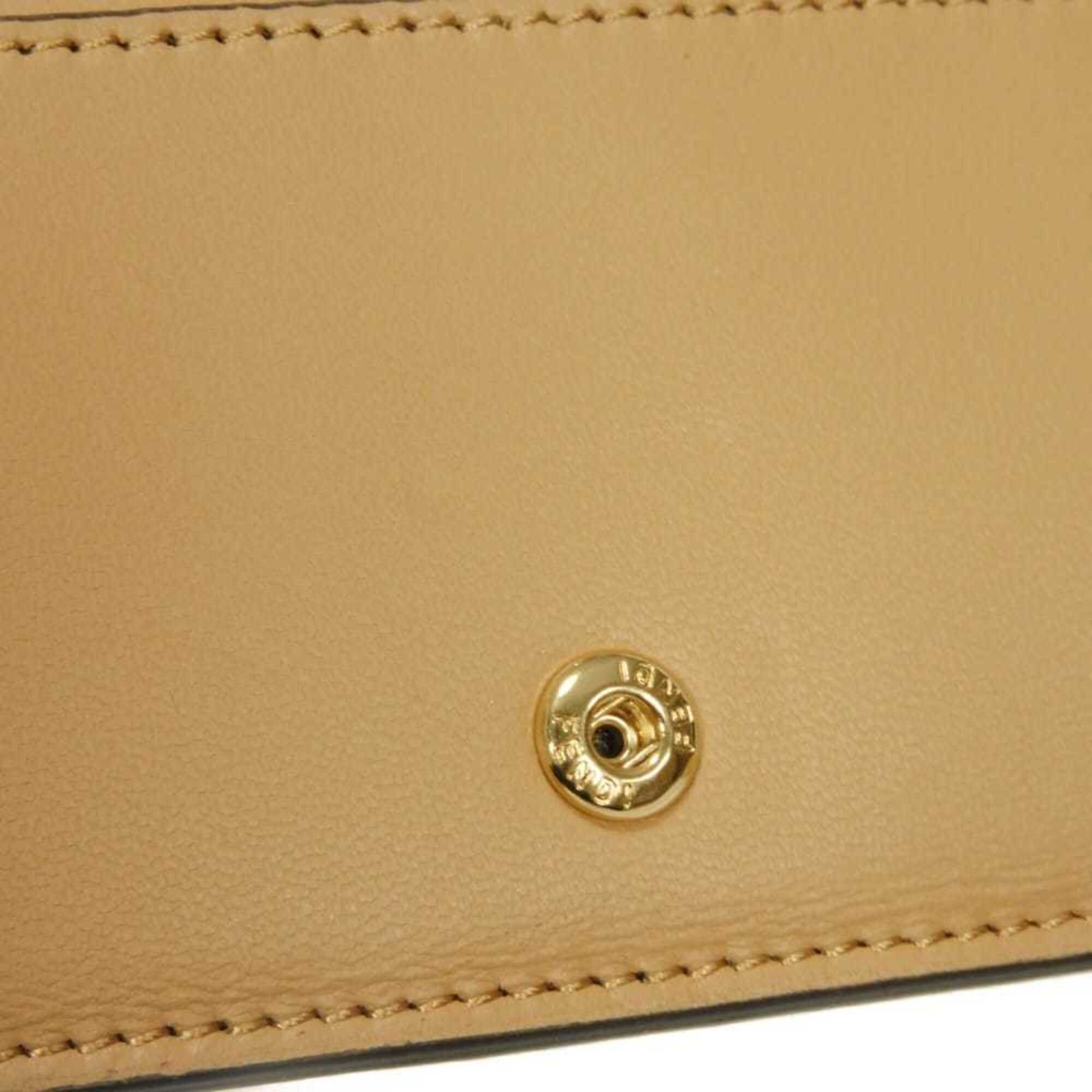 Fendi Beige Leather Coin Purse/Coin Case (Pre-Owned)