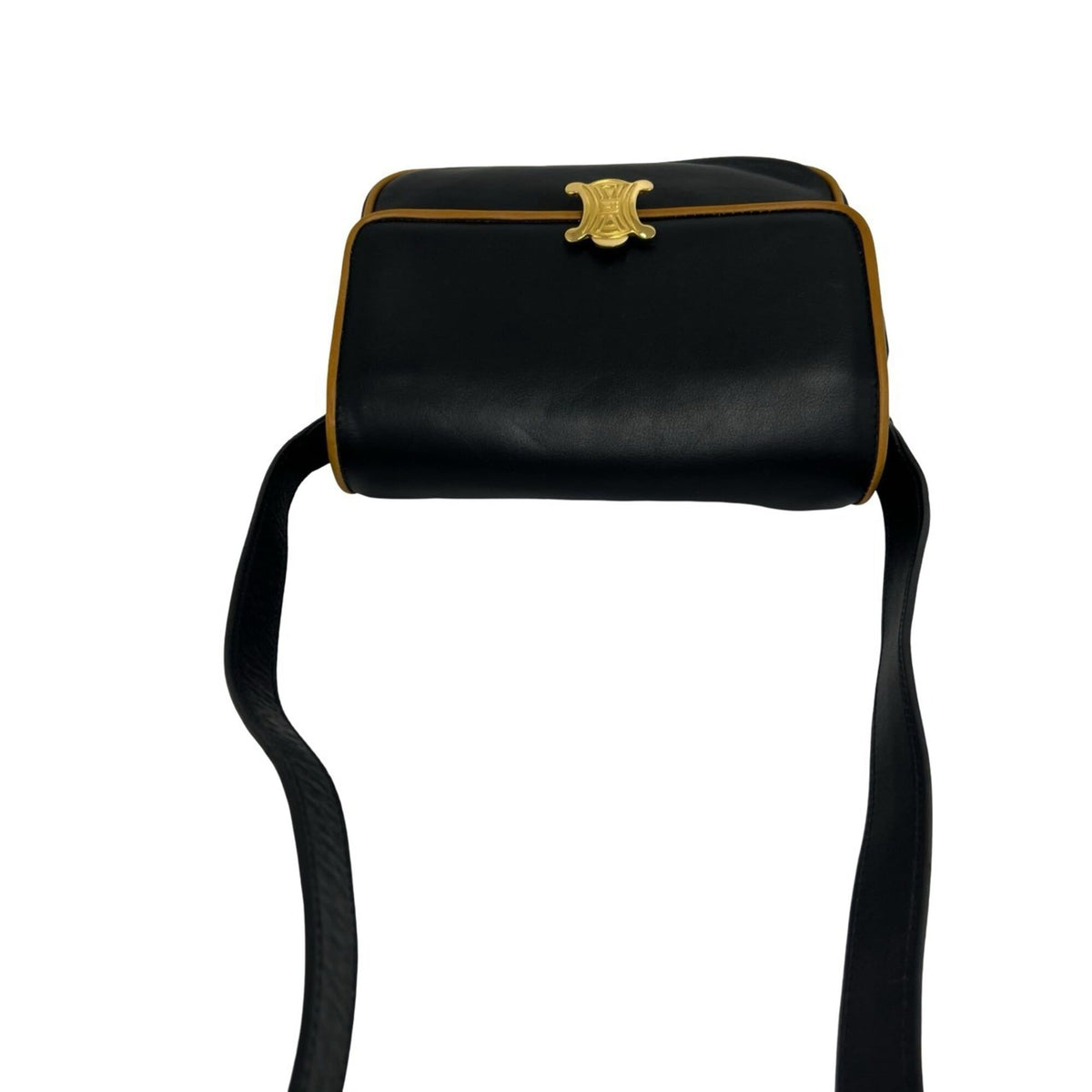 Celine Black Brown Leather Pochette Shoulder Bag (Pre-Owned)