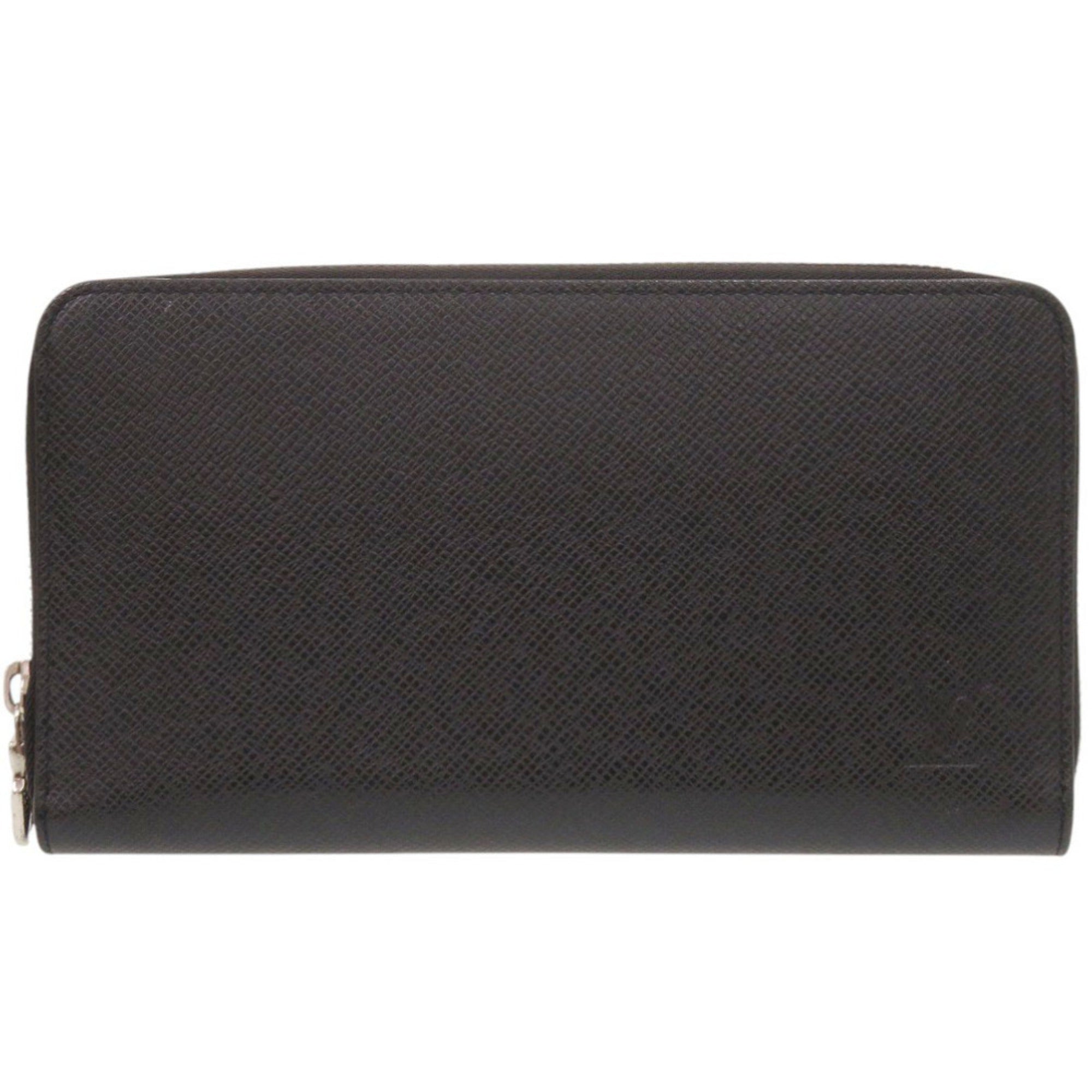 Louis Vuitton Black Taiga Leather Long Wallet (Bi-Fold) (Pre-Owned)
