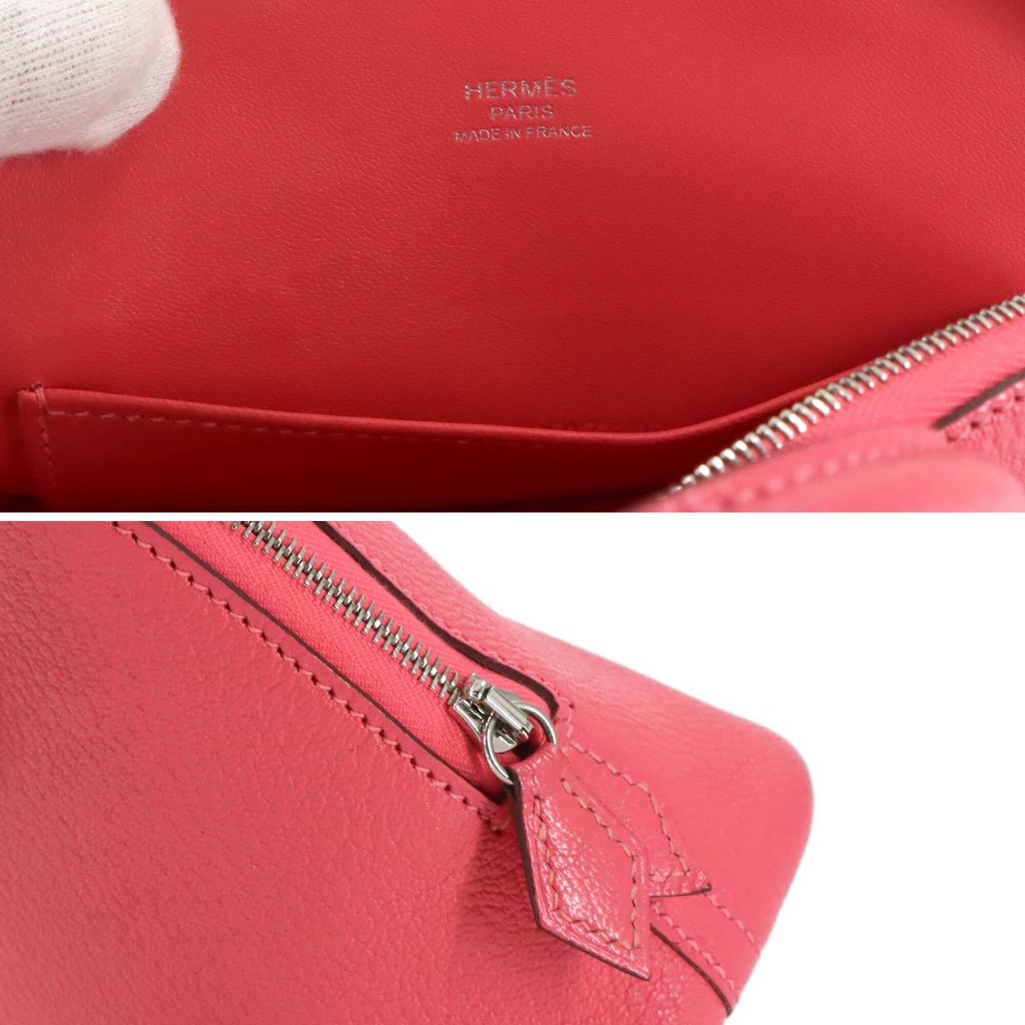 Hermes Pink Chevre Myzore Leather Handbag Shoulder Bag (Pre-Owned)