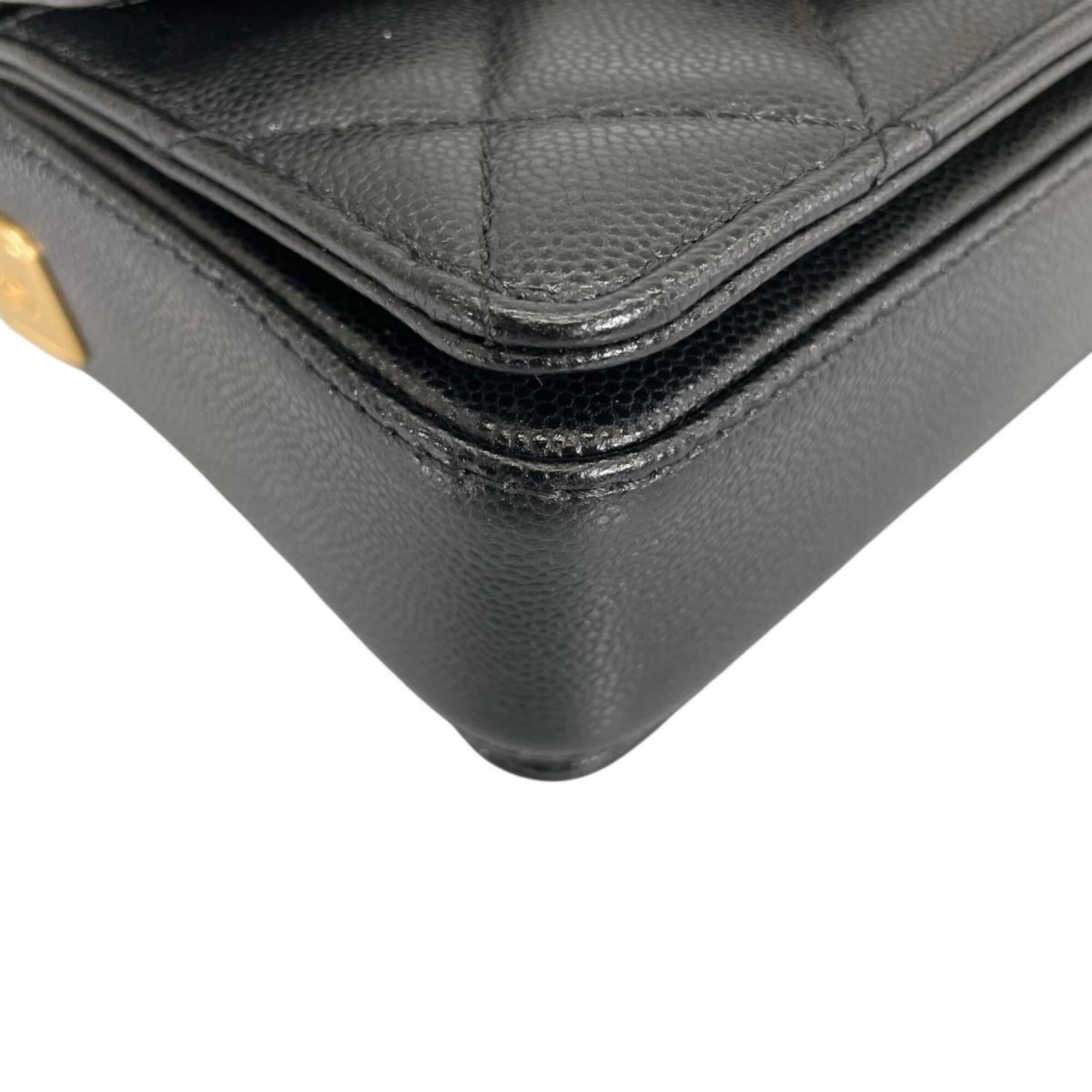 Chanel Matelasse Black Leather Handbag Shoulder Bag (Pre-Owned)