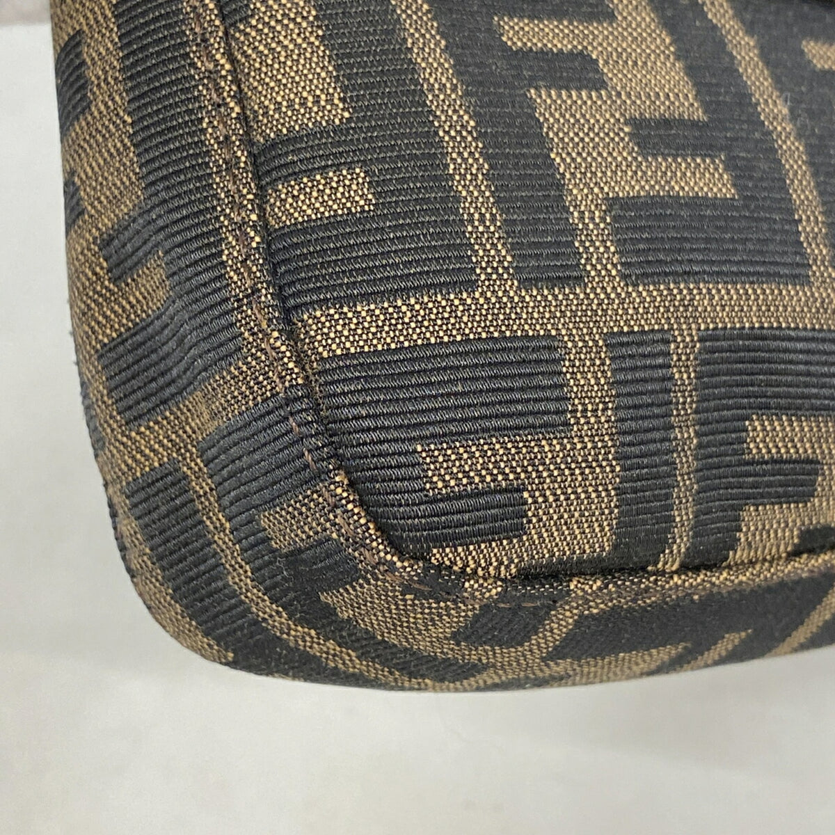 Fendi Brown Nylon Canvas Handbag (Pre-Owned)