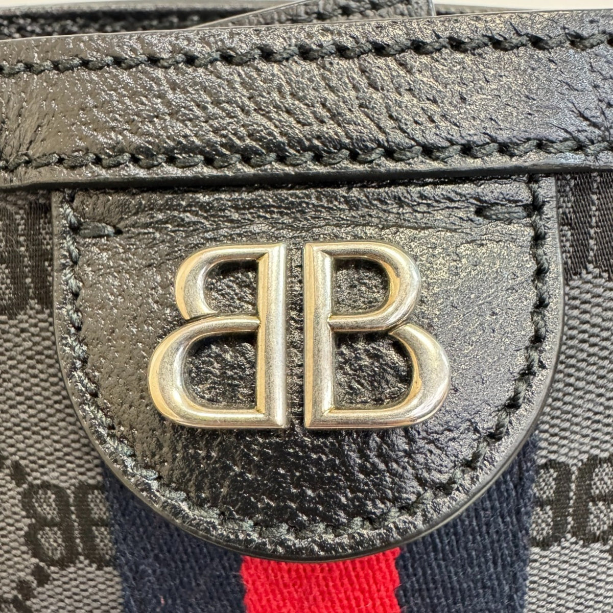 Gucci Black Canvas Leather Tote Bag (Pre-Owned)