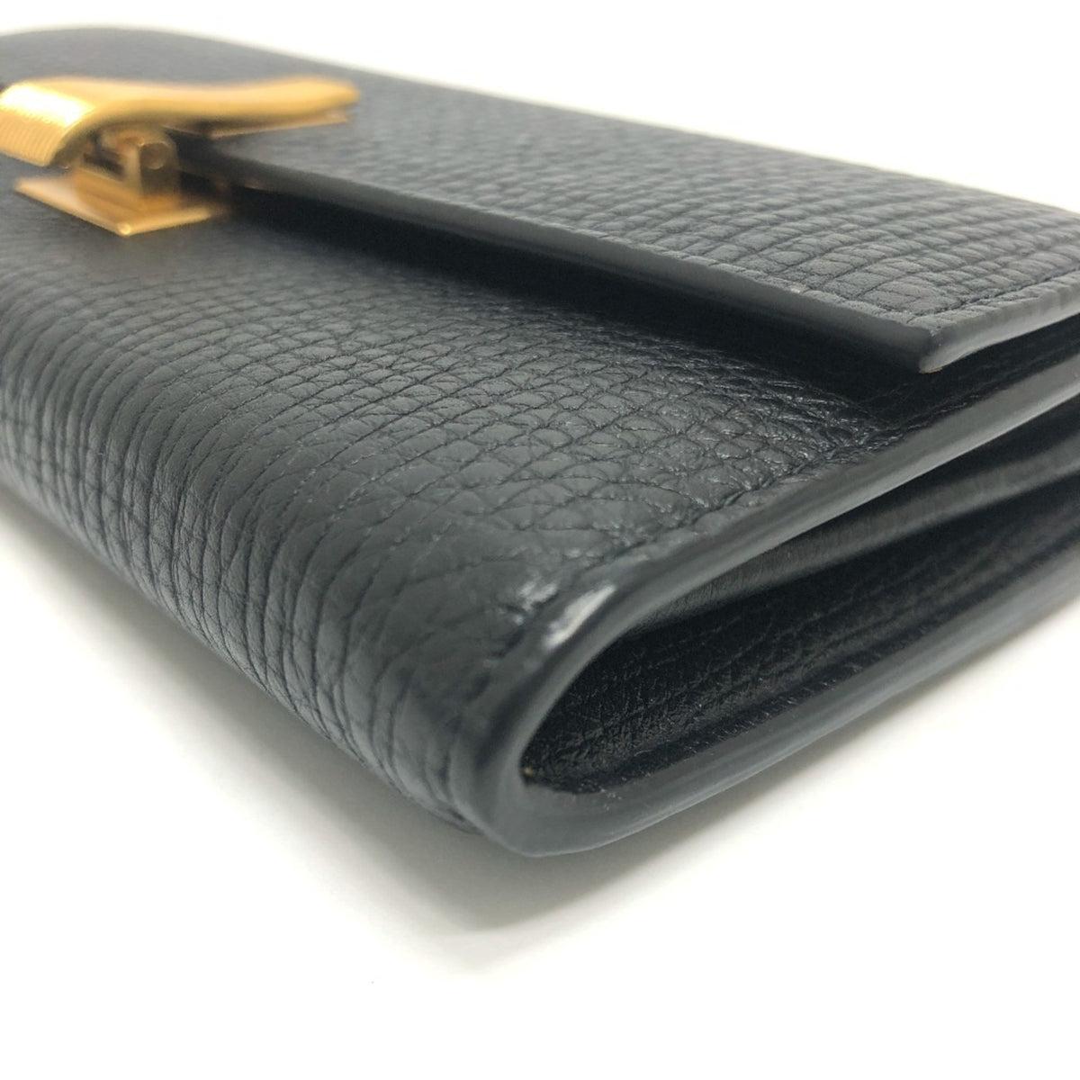 Bottega Veneta Black Leather Long Wallet (Bi-Fold) (Pre-Owned)