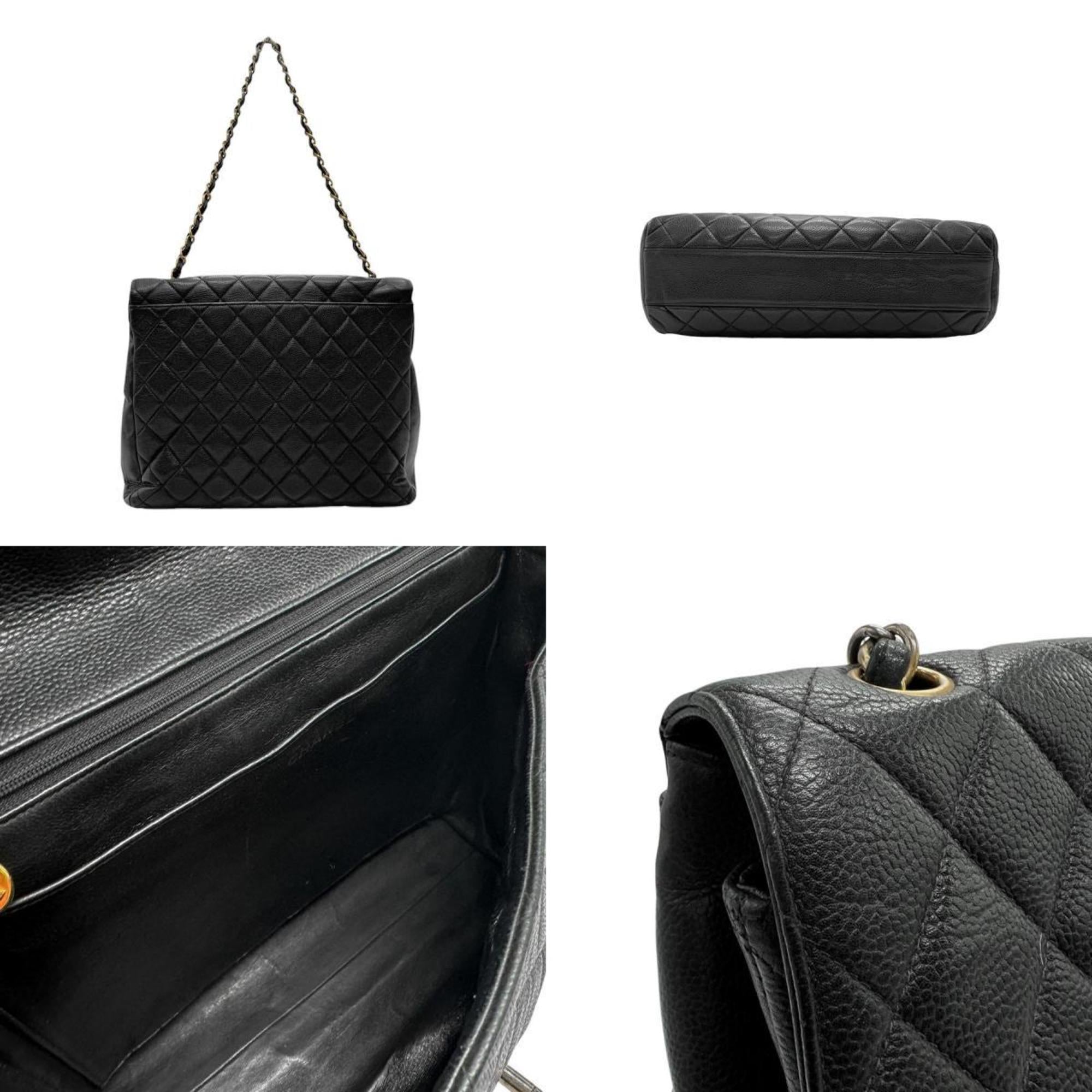 Chanel Black Caviar Leather Shoulder Bag (Pre-Owned)