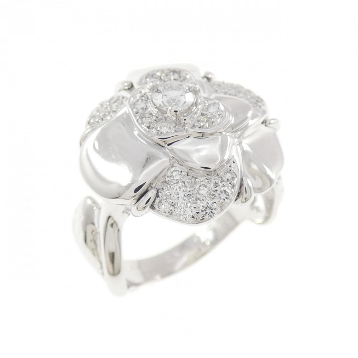 Chanel White Gold White Gold (18K) Band Ring (Pre-Owned)