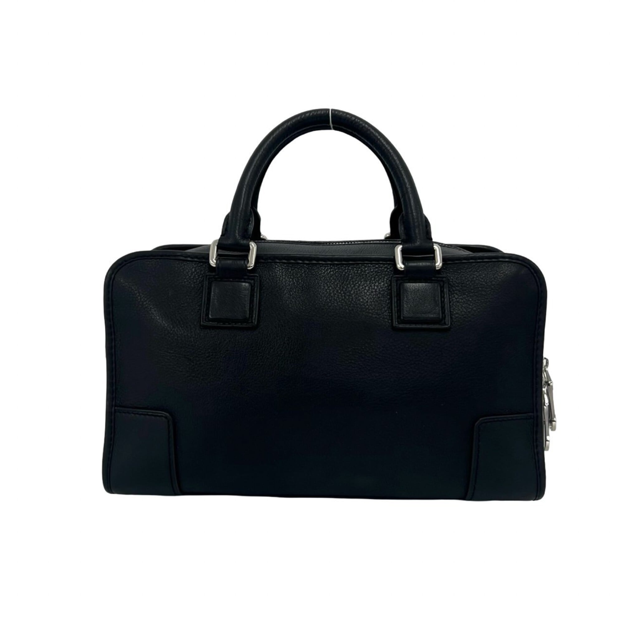 Loewe Black Leather Boston Bag Handbag (Pre-Owned)