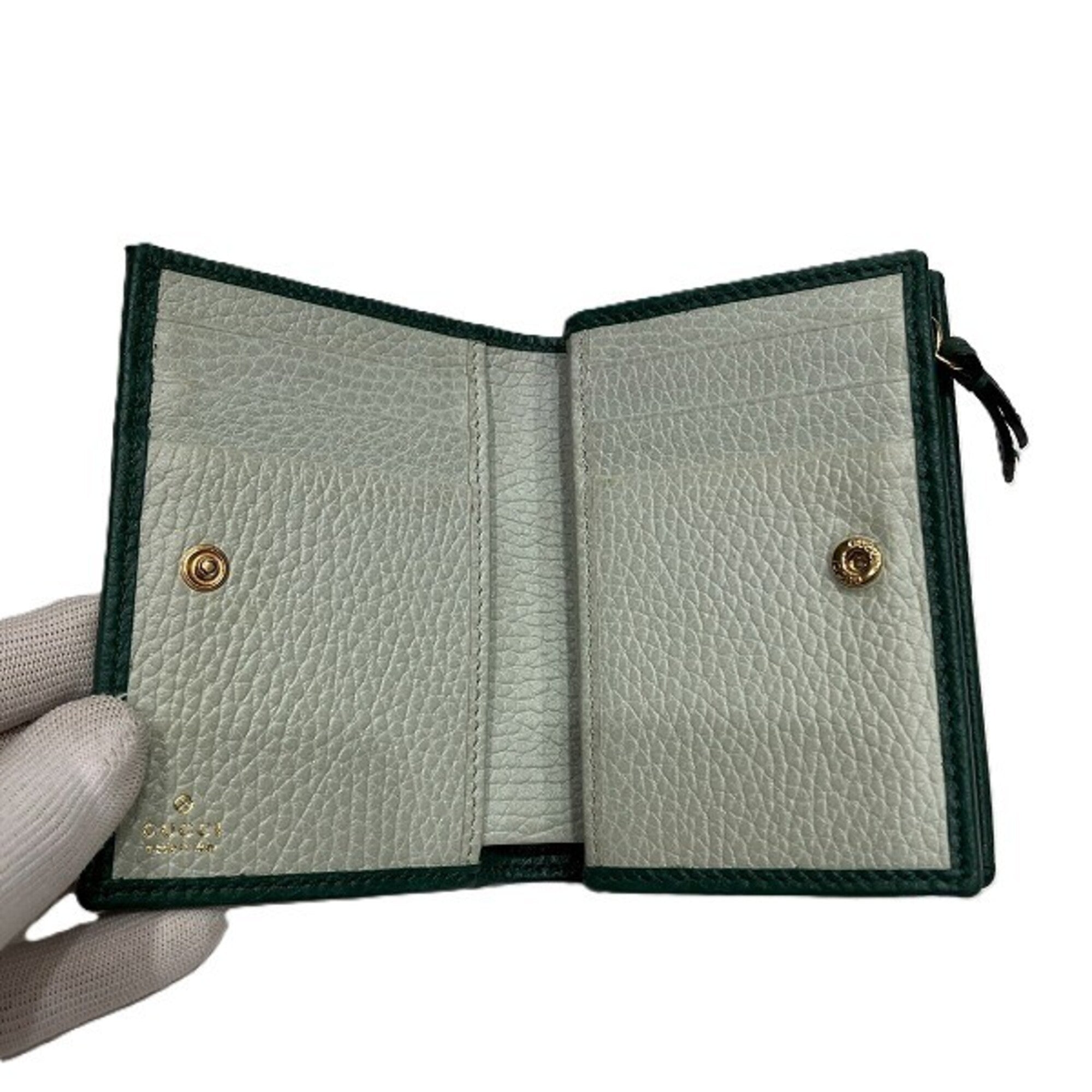 Gucci Green Leather Wallet (Bi-Fold) (Pre-Owned)
