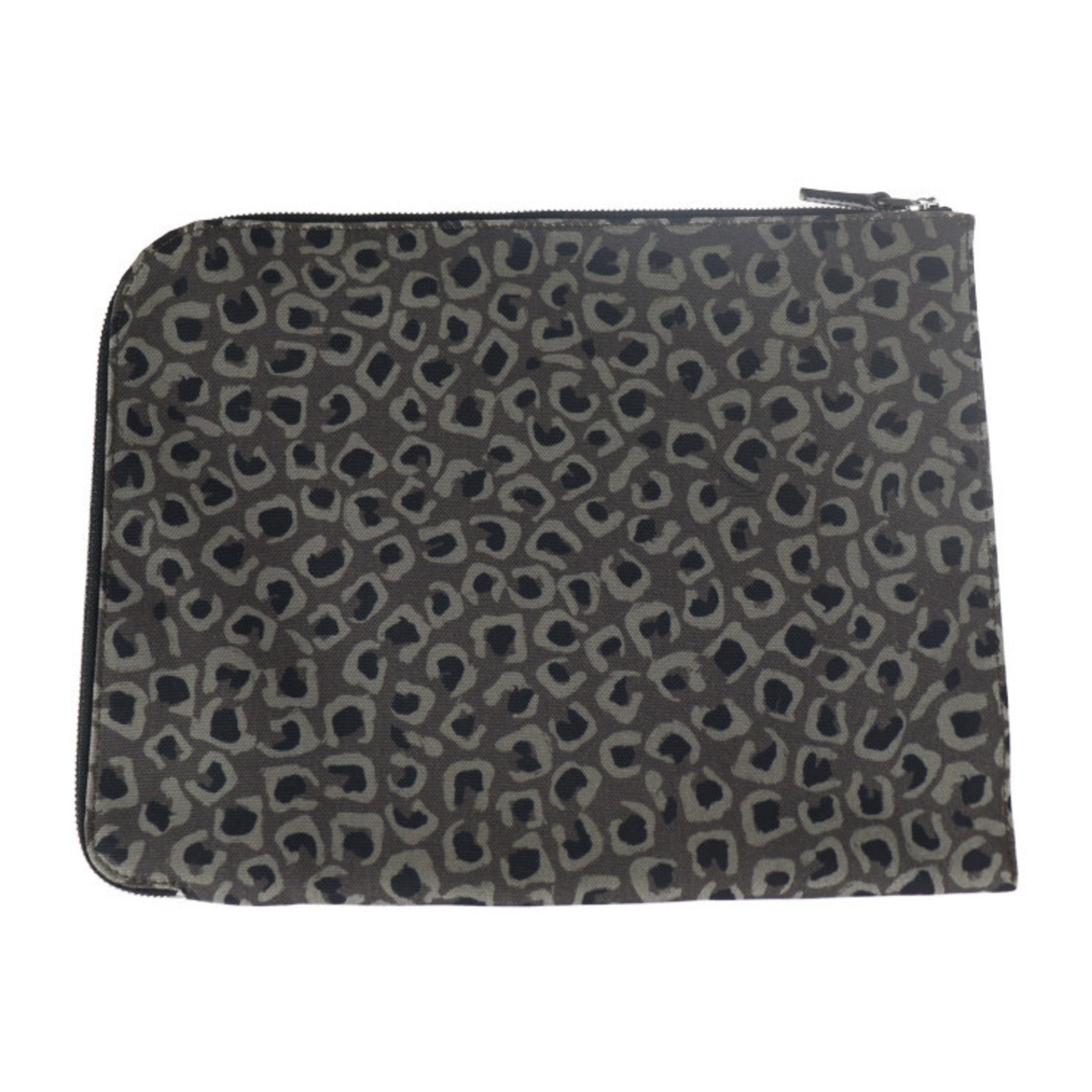 Gucci Gray Canvas Clutch Bag Handbag Pouch (Pre-Owned)