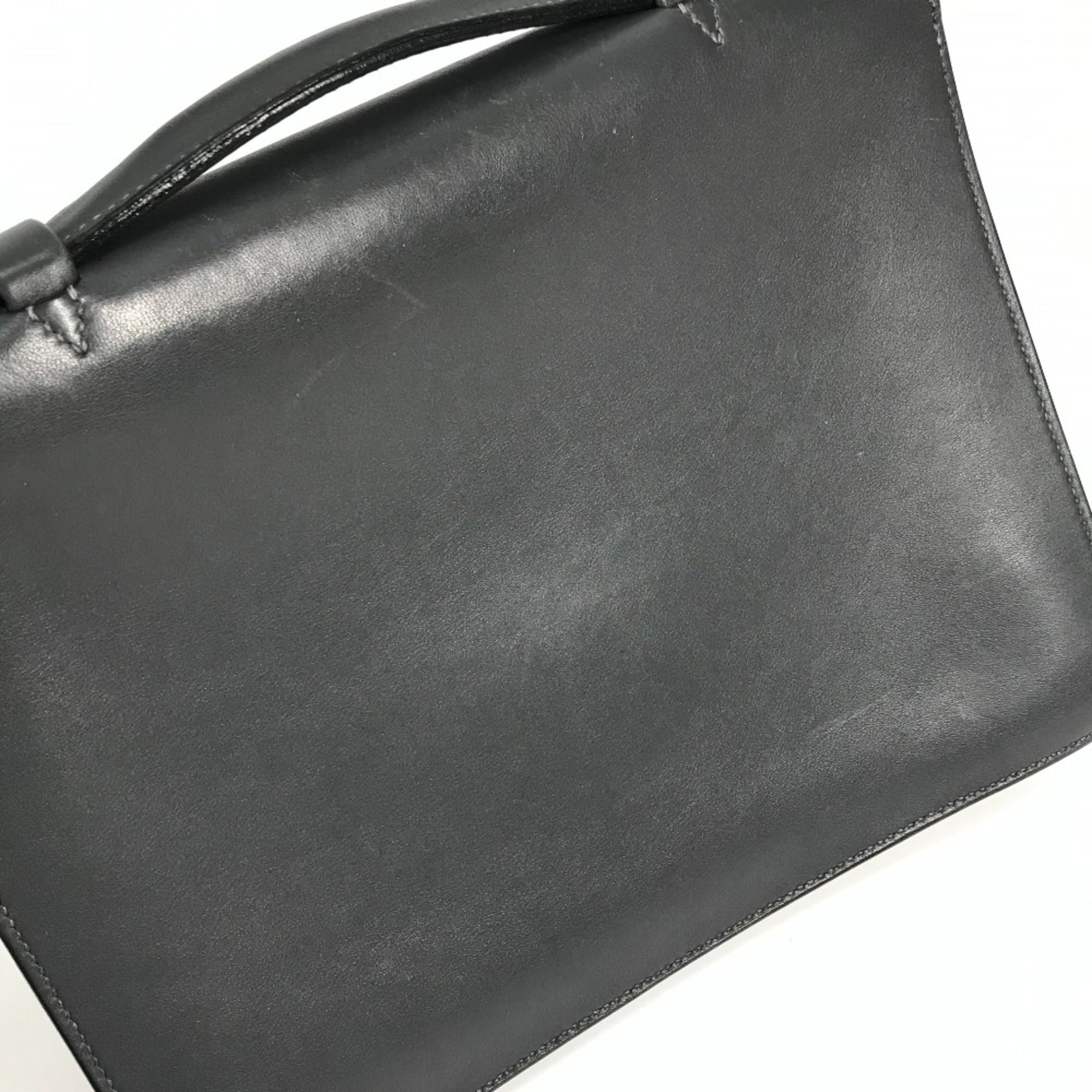 Hermes Gray Leather Briefcase (Pre-Owned)