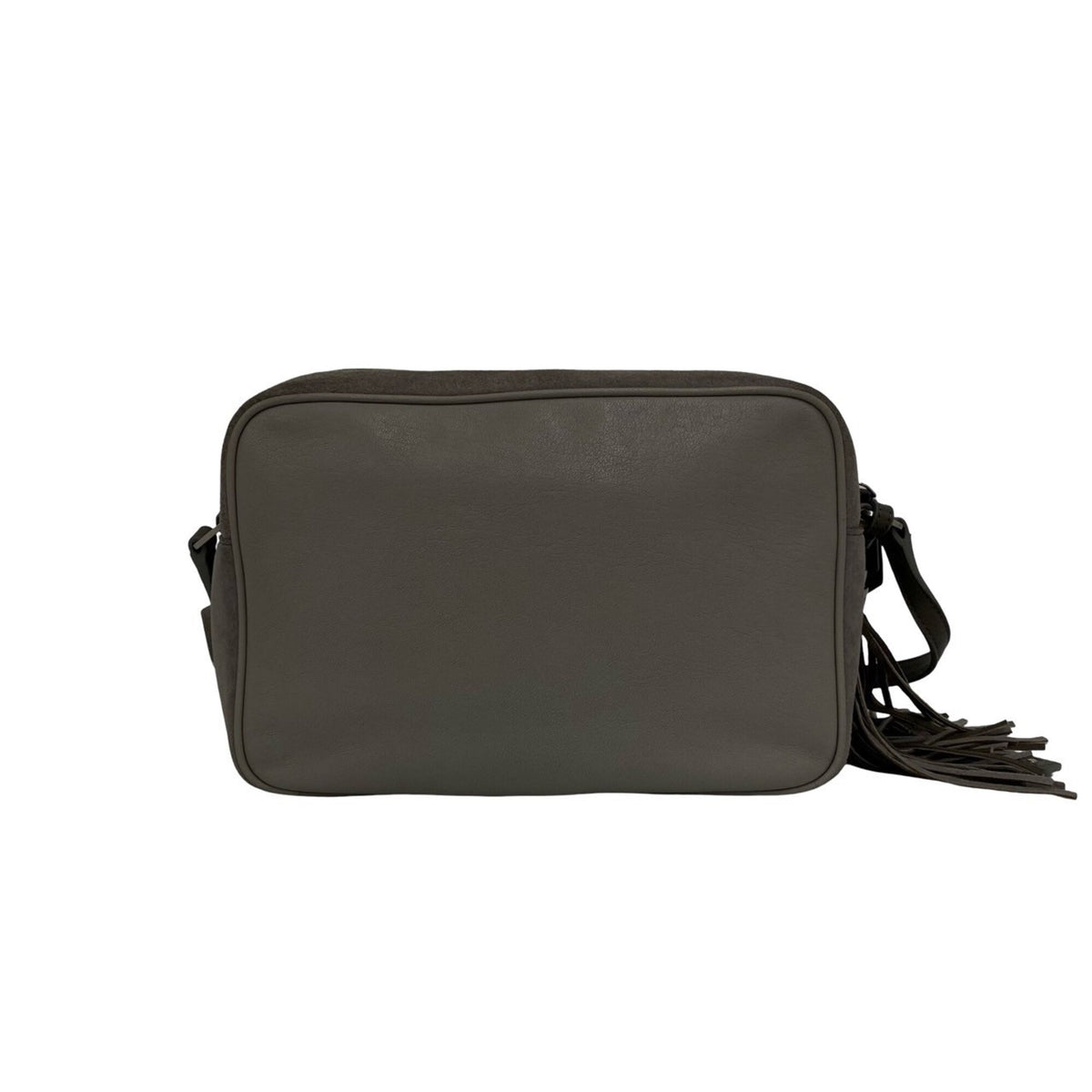 Saint Laurent Gray Leather Pochette Shoulder Bag (Pre-Owned)