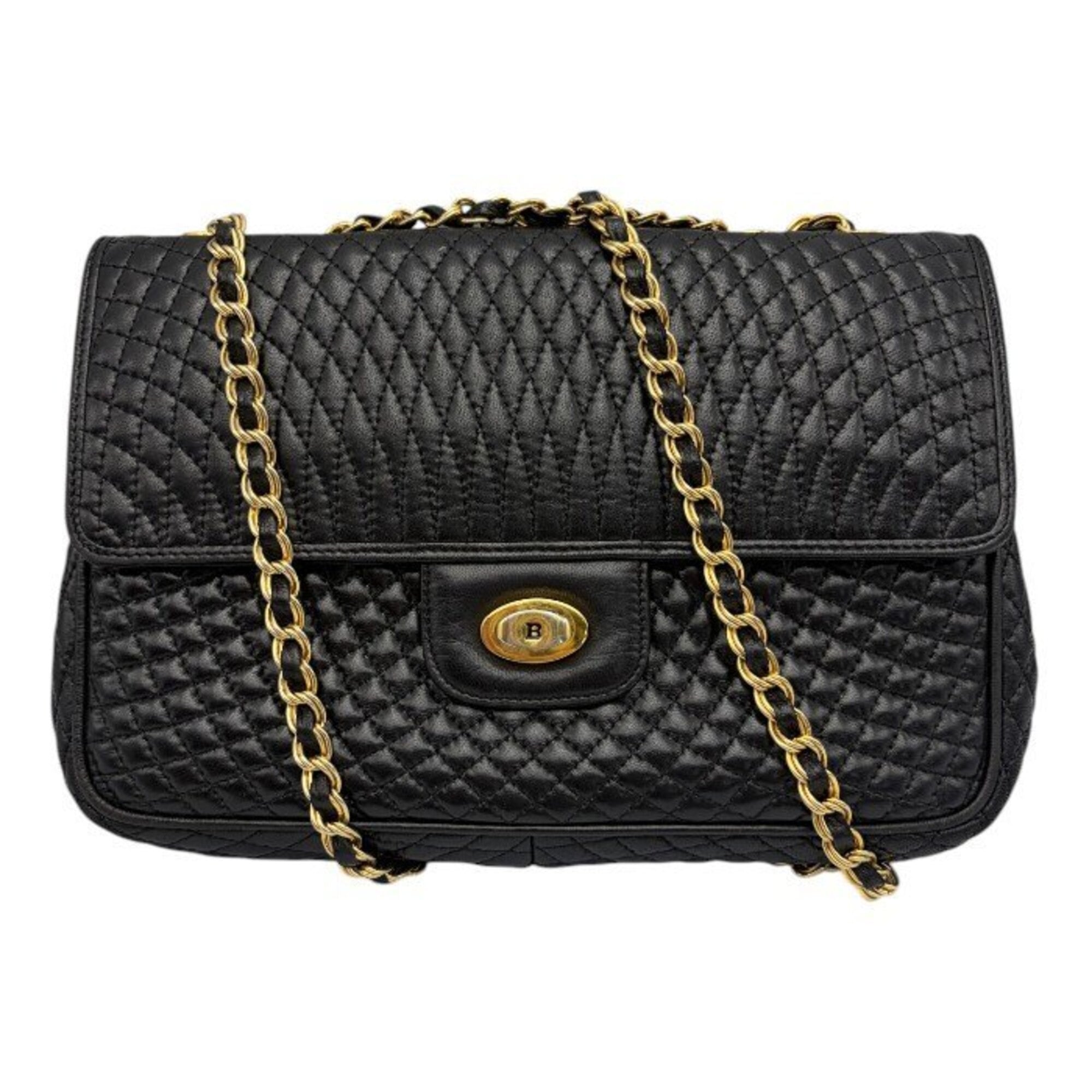 Bally Black Leather Shoulder Bag (Pre-Owned)