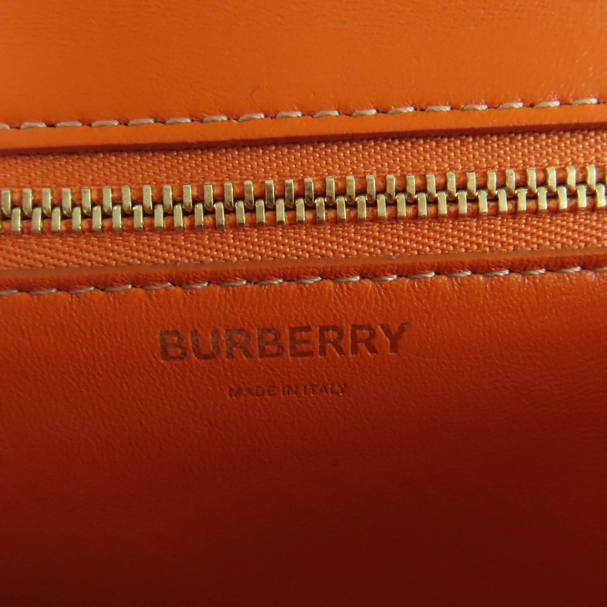 Burberry Orange Leather Clutch Bag Shoulder Bag (Pre-Owned)