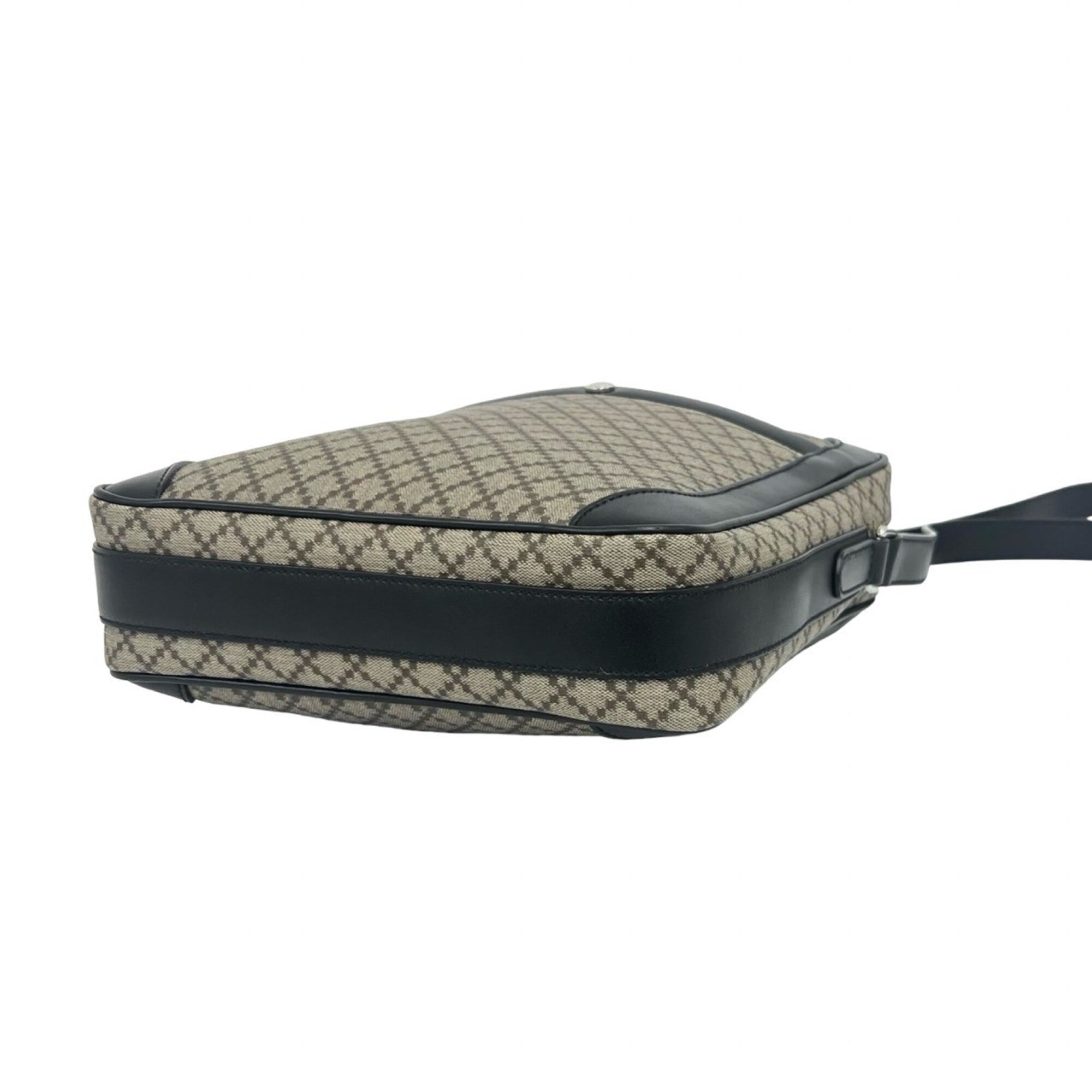 Gucci Beige Black Pvc Leather Pochette Shoulder Bag (Pre-Owned)