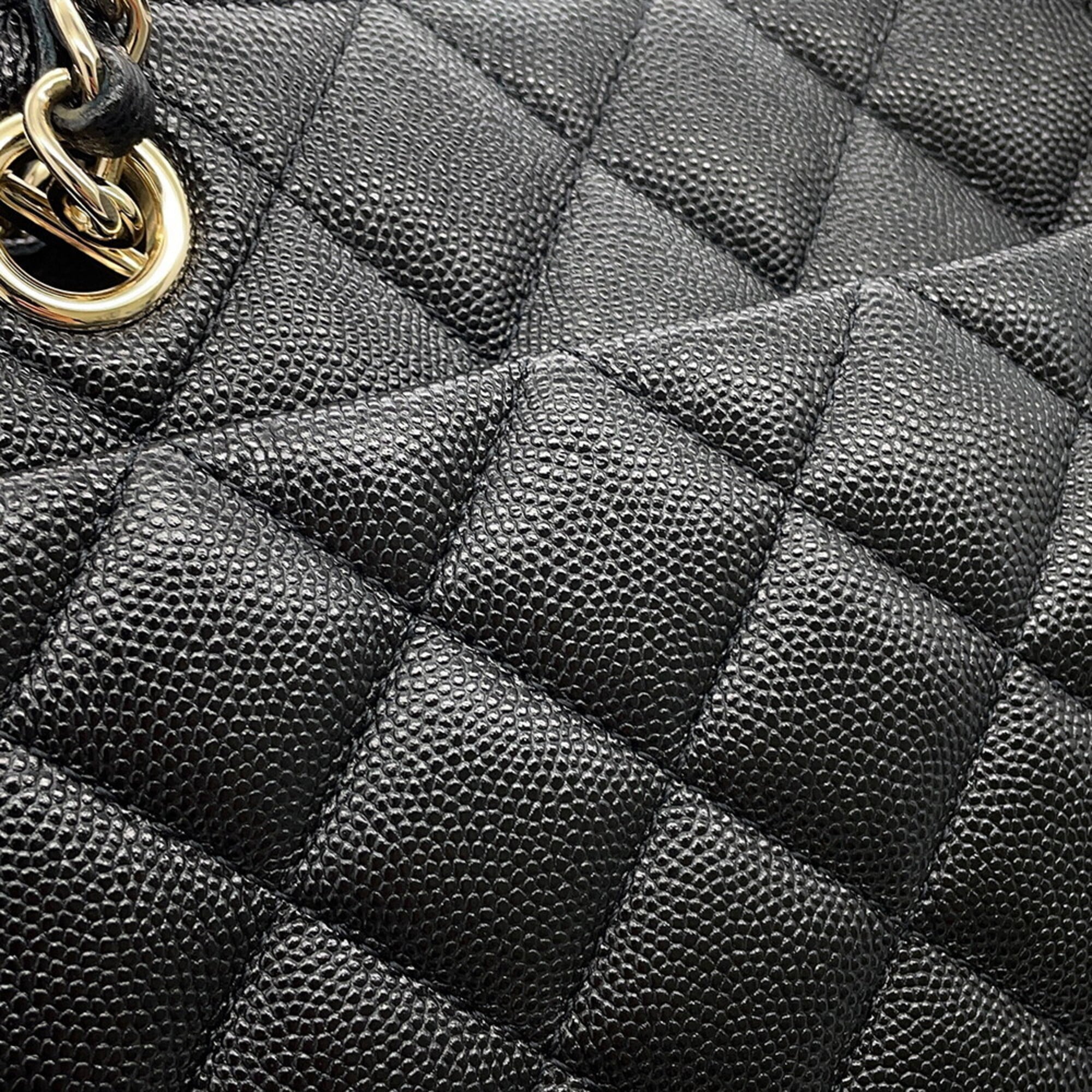 Chanel Black Grained Calfskin Shopping Bag Tote Bag (Pre-Owned)