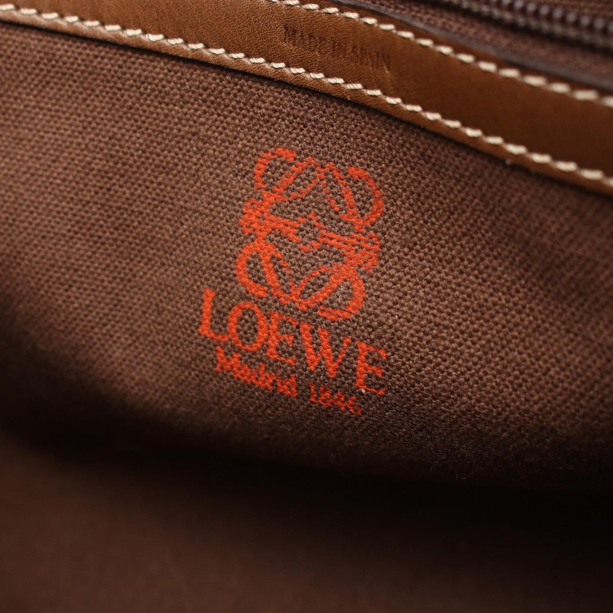 Loewe Brown Leather Handbag Tote Bag (Pre-Owned)