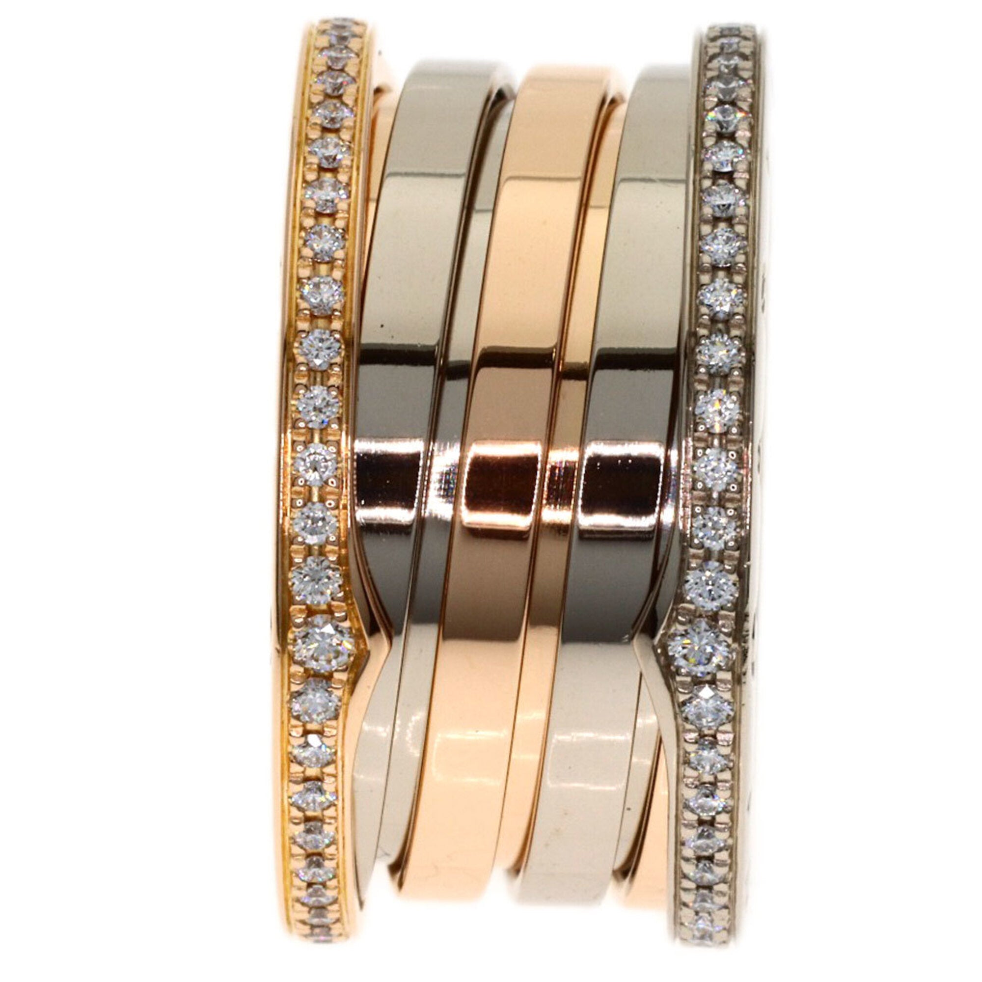 Bvlgari Yellow Gold (18K) Pink Gold (18K) White Gold (18K) Band Ring (Pre-Owned)