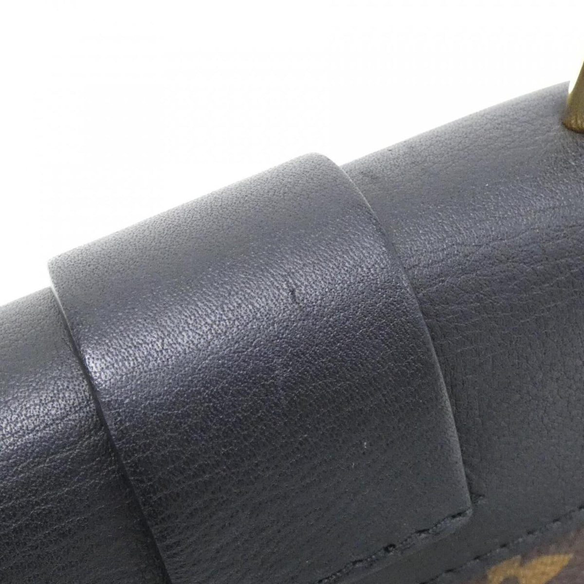 Louis Vuitton Black Brown Coated Canvas Leather Handbag (Pre-Owned)