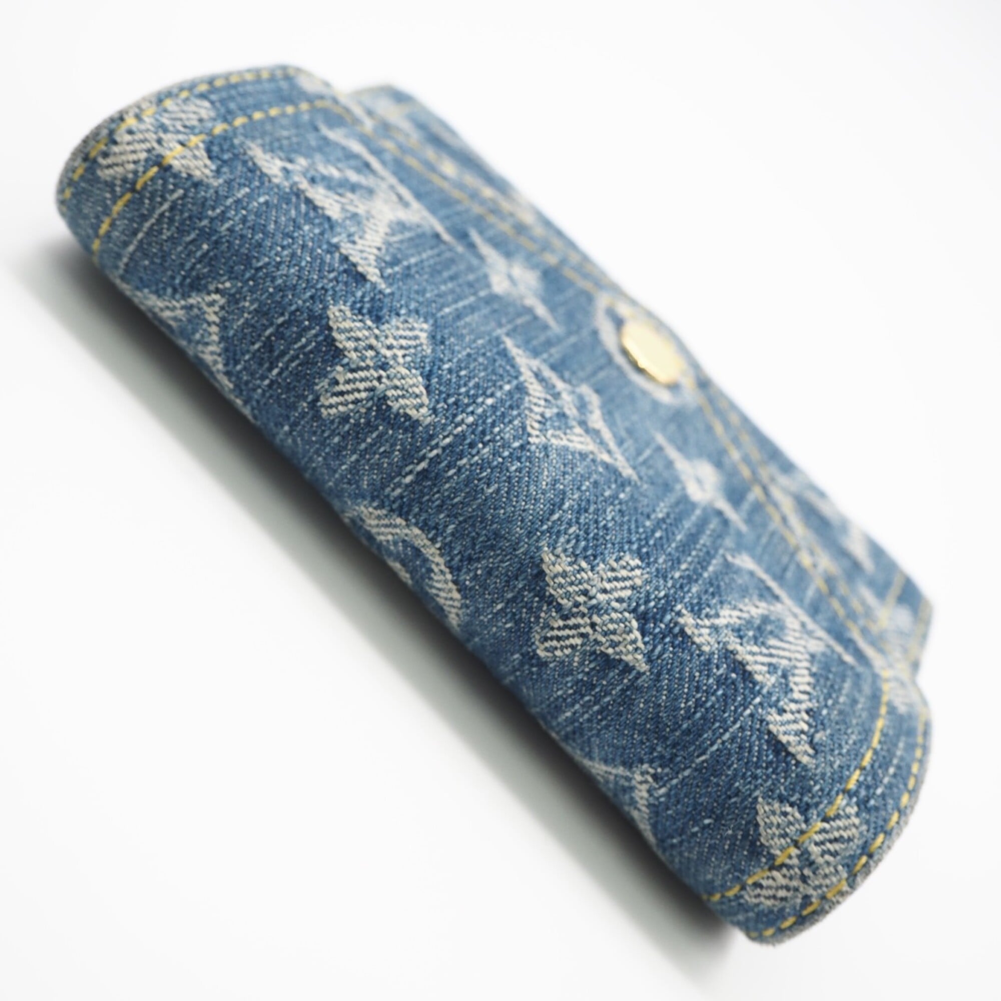 Louis Vuitton Monogram Denim Blue Denim Leather Wallet (Tri-Fold) (Pre-Owned)