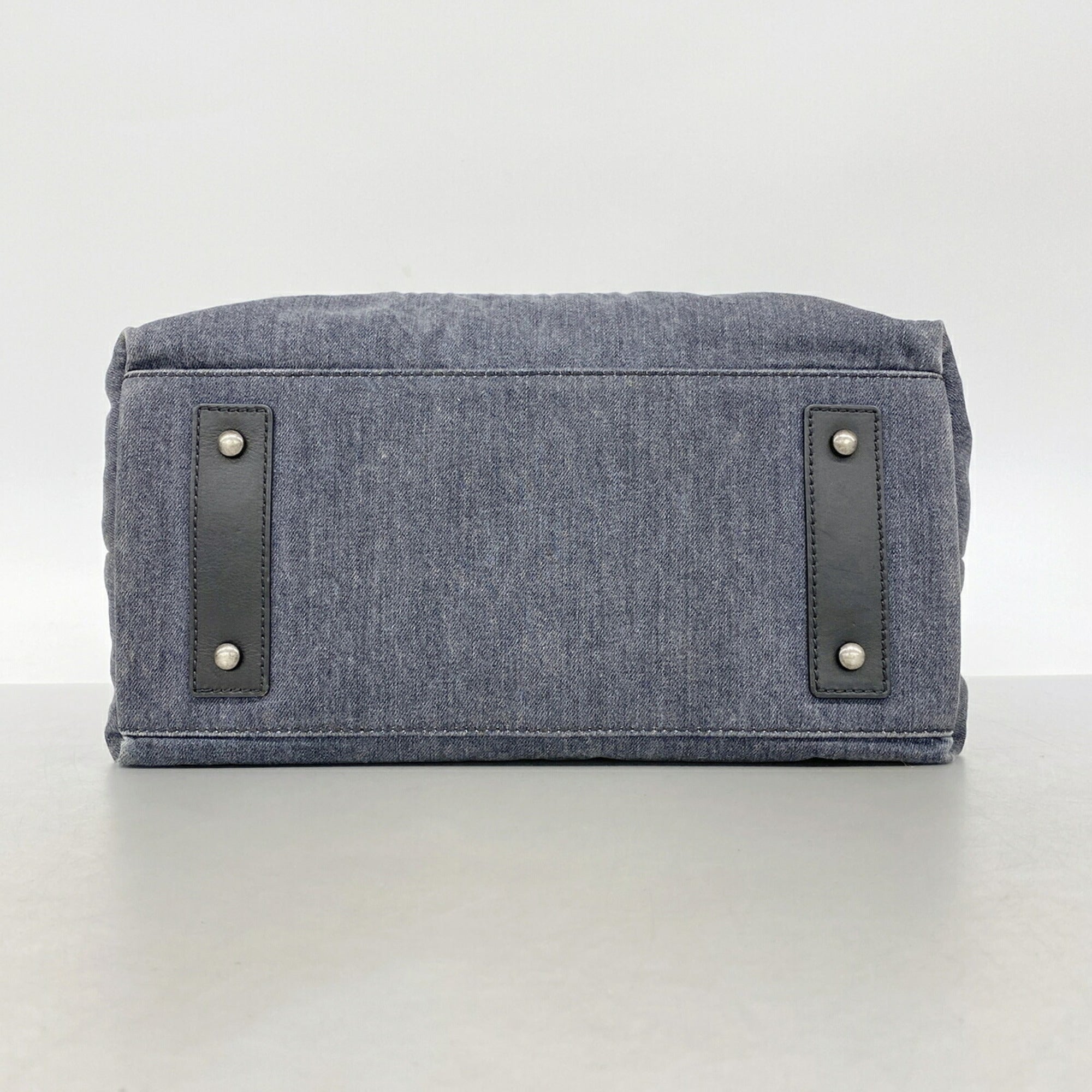 Chanel Gray Denim Handbag (Pre-Owned)