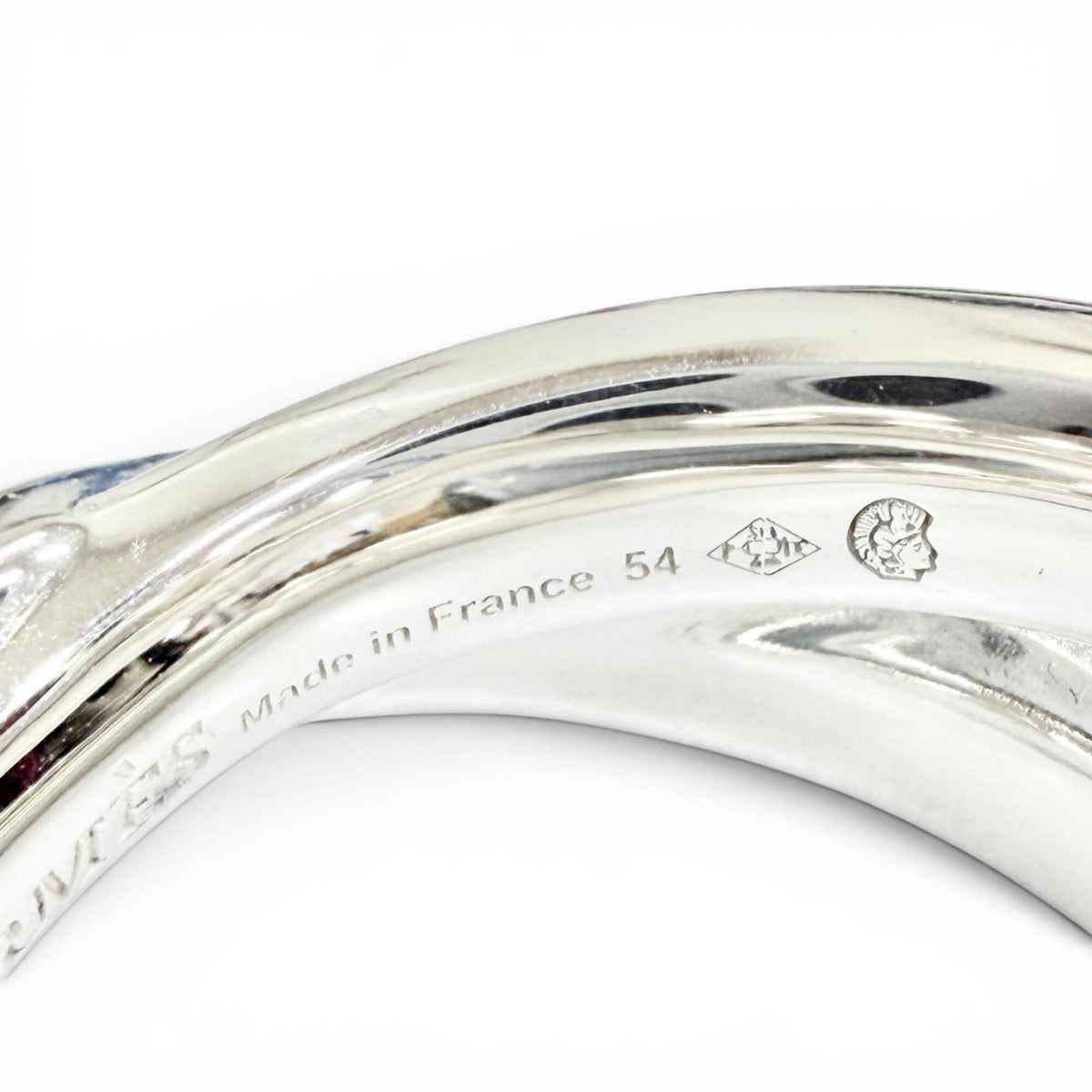 Hermes Silver Silver 925 Band Ring (Pre-Owned)