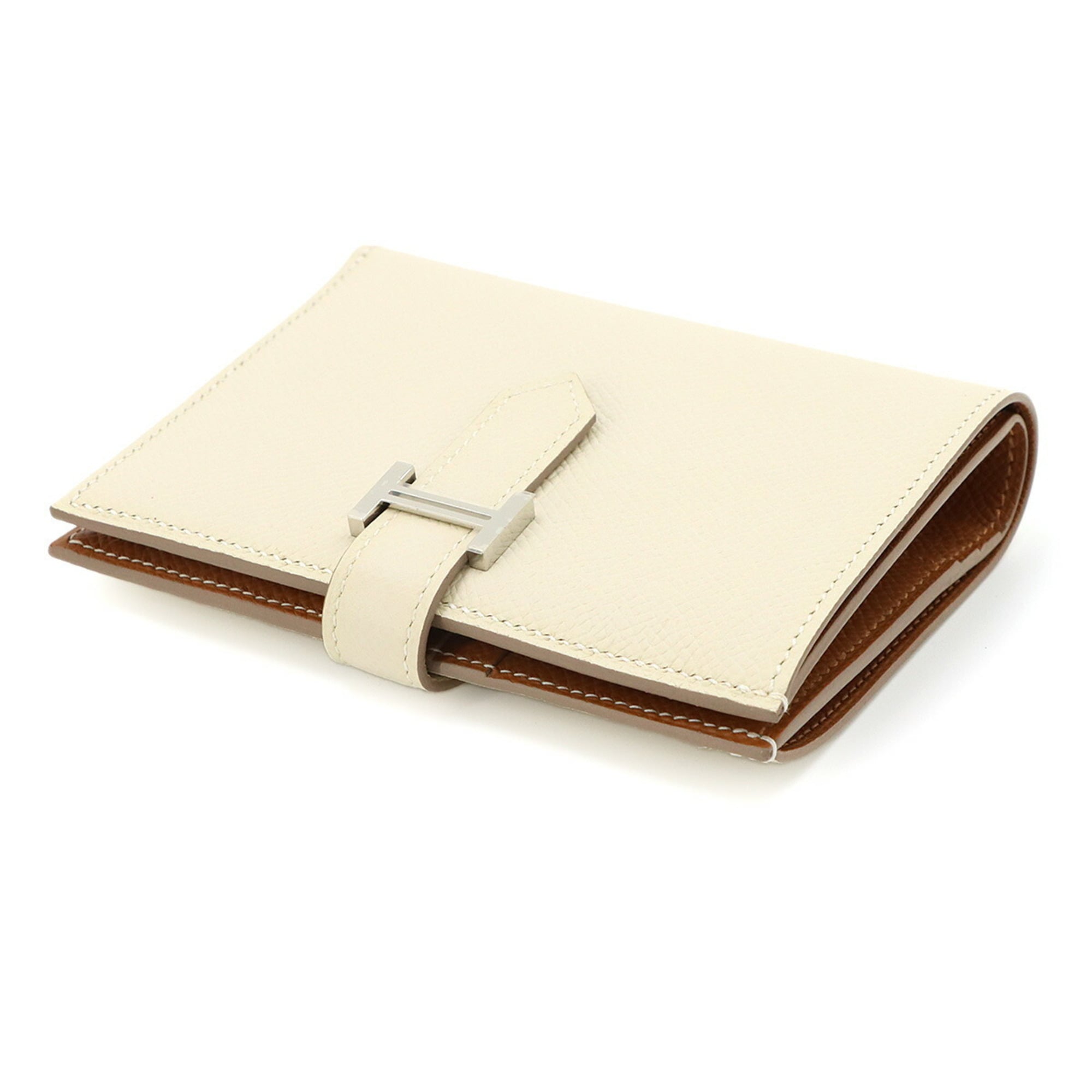 Hermes Brown White Epsom Leather Wallet (Bi-Fold) (Pre-Owned)