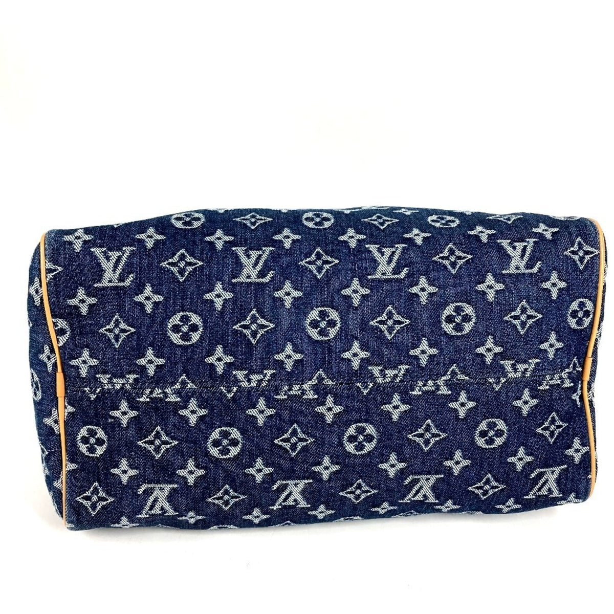Louis Vuitton Blue Monogram Denim Boston Bag Handbag Tote Bag (Pre-Owned)